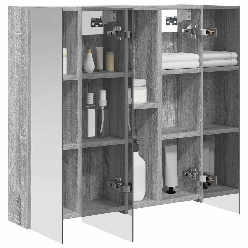 Badezimmerspiegelschrank Graues Sonoma 70 x 14,5 x 70 cm