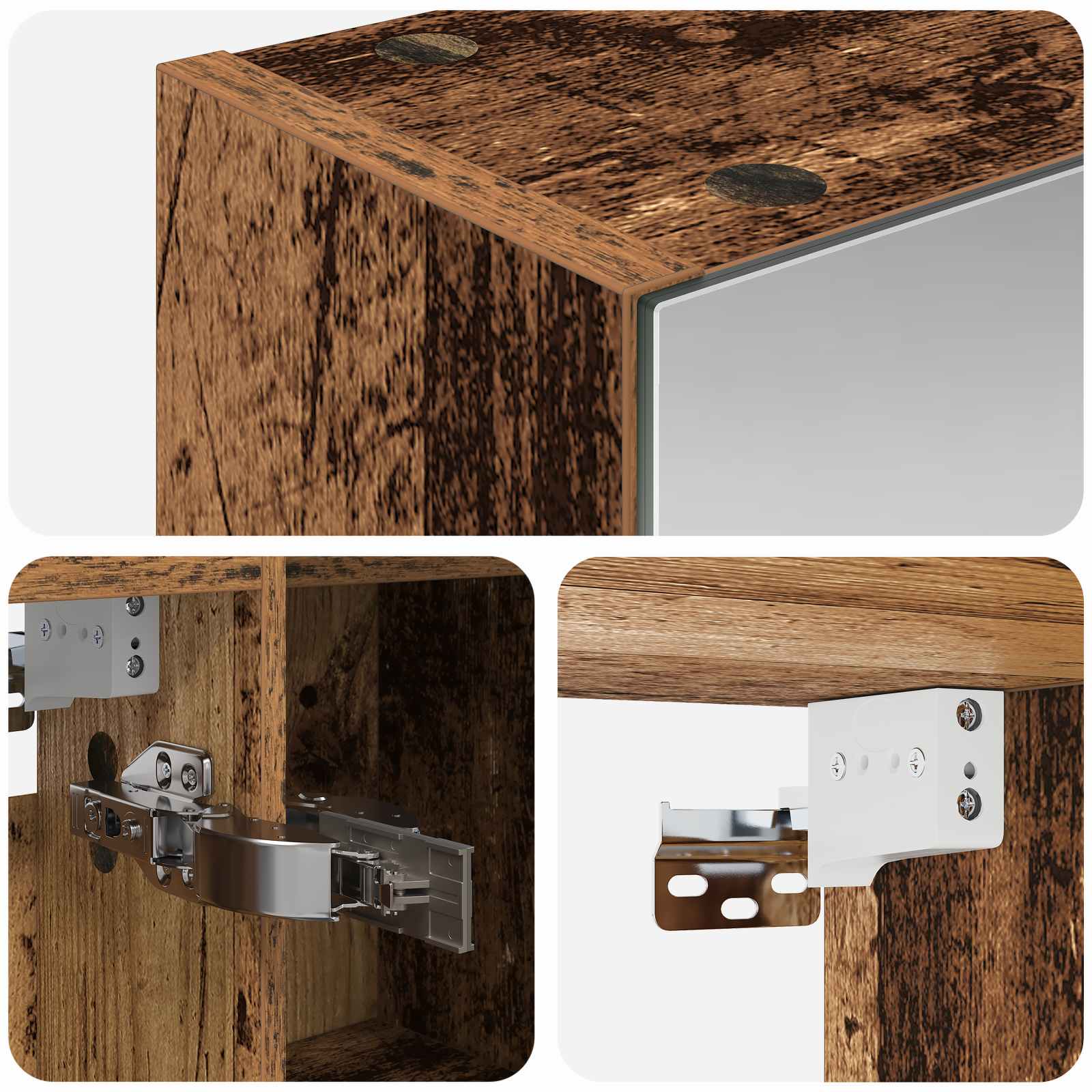 Badezimmerspiegelschrank Altholz 70 x 14,5 x 70 cm