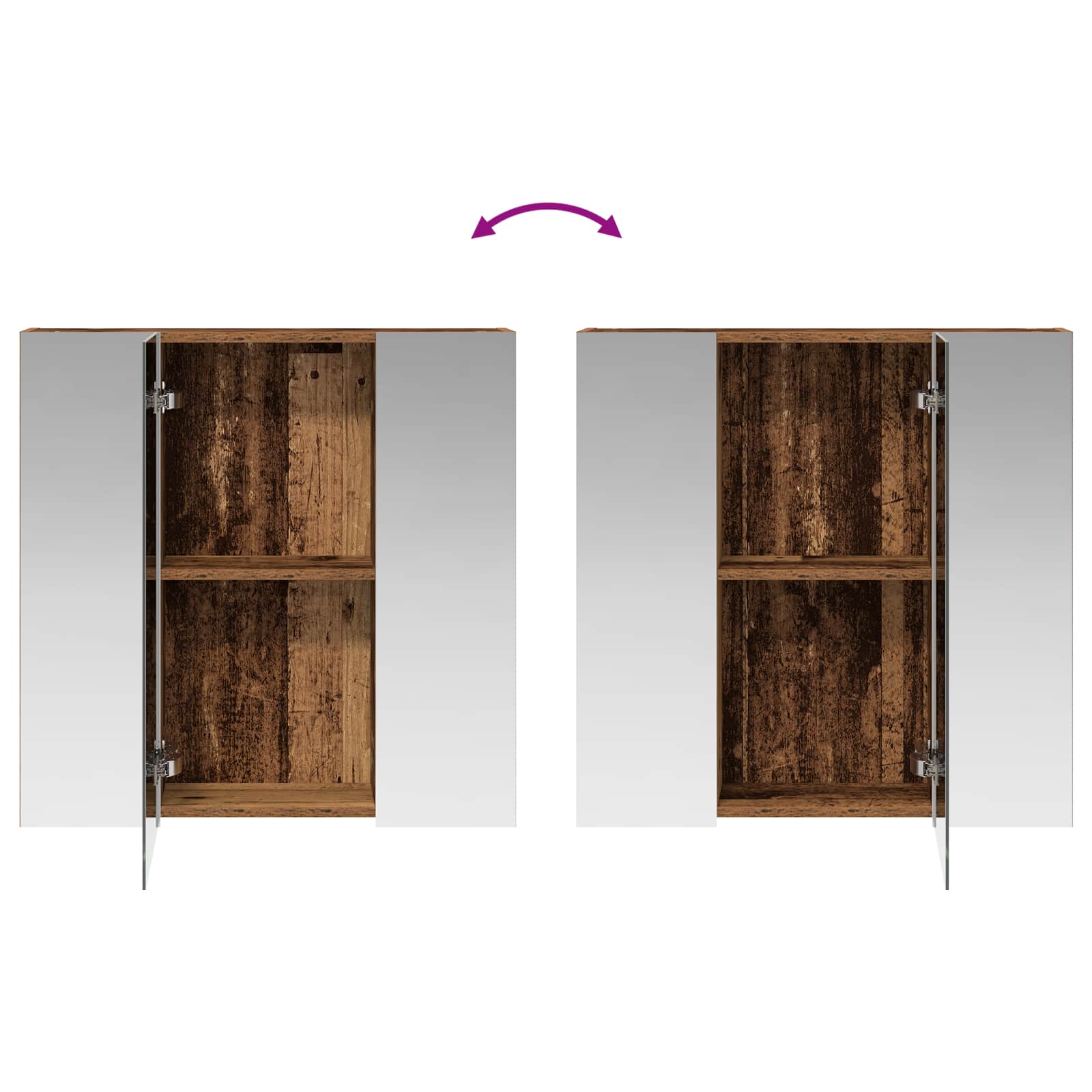 Badezimmerspiegelschrank Altholz 70 x 14,5 x 70 cm