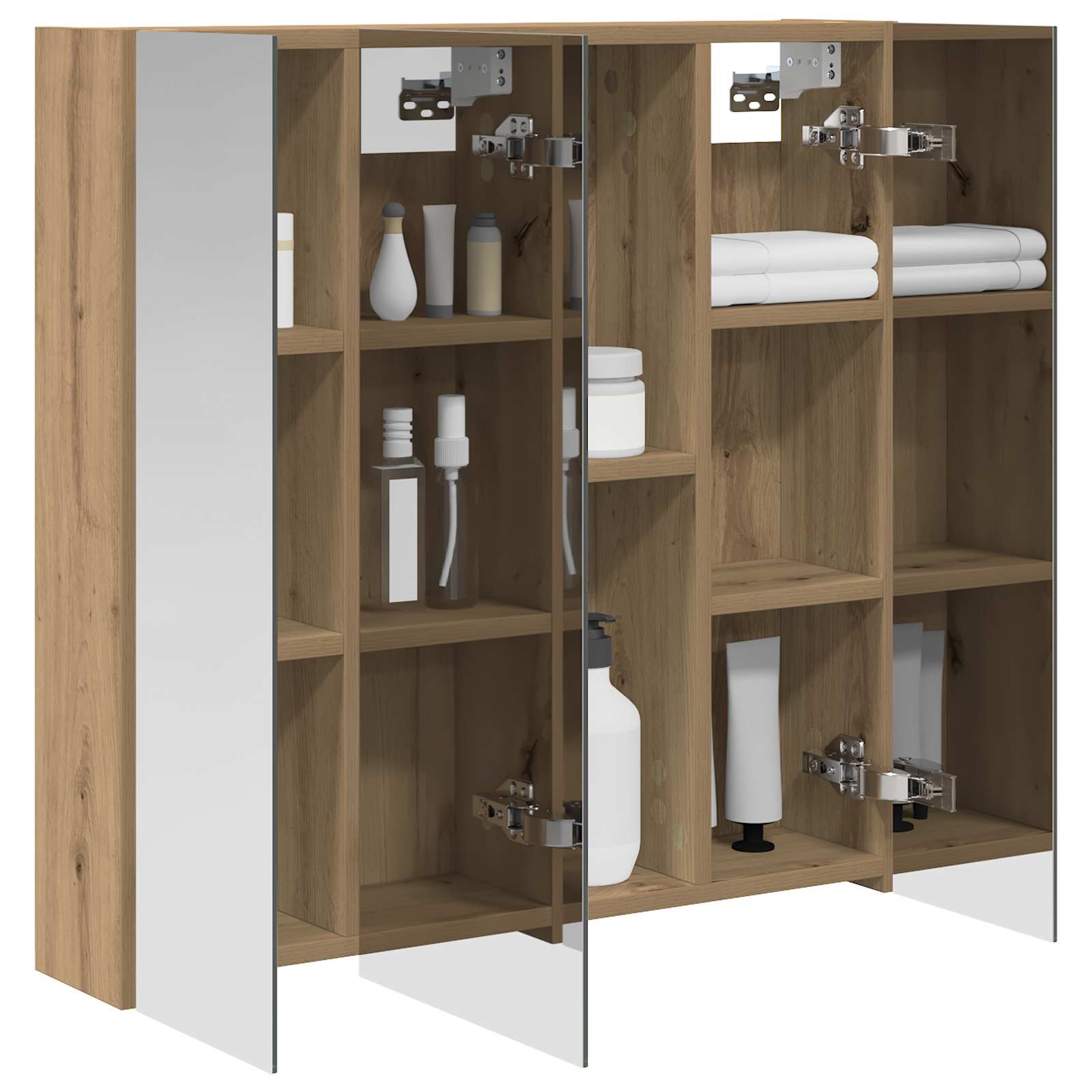 Badezimmerspiegelschrank Kunsthandwerk Eiche 70 x 14,5 x 70 cm