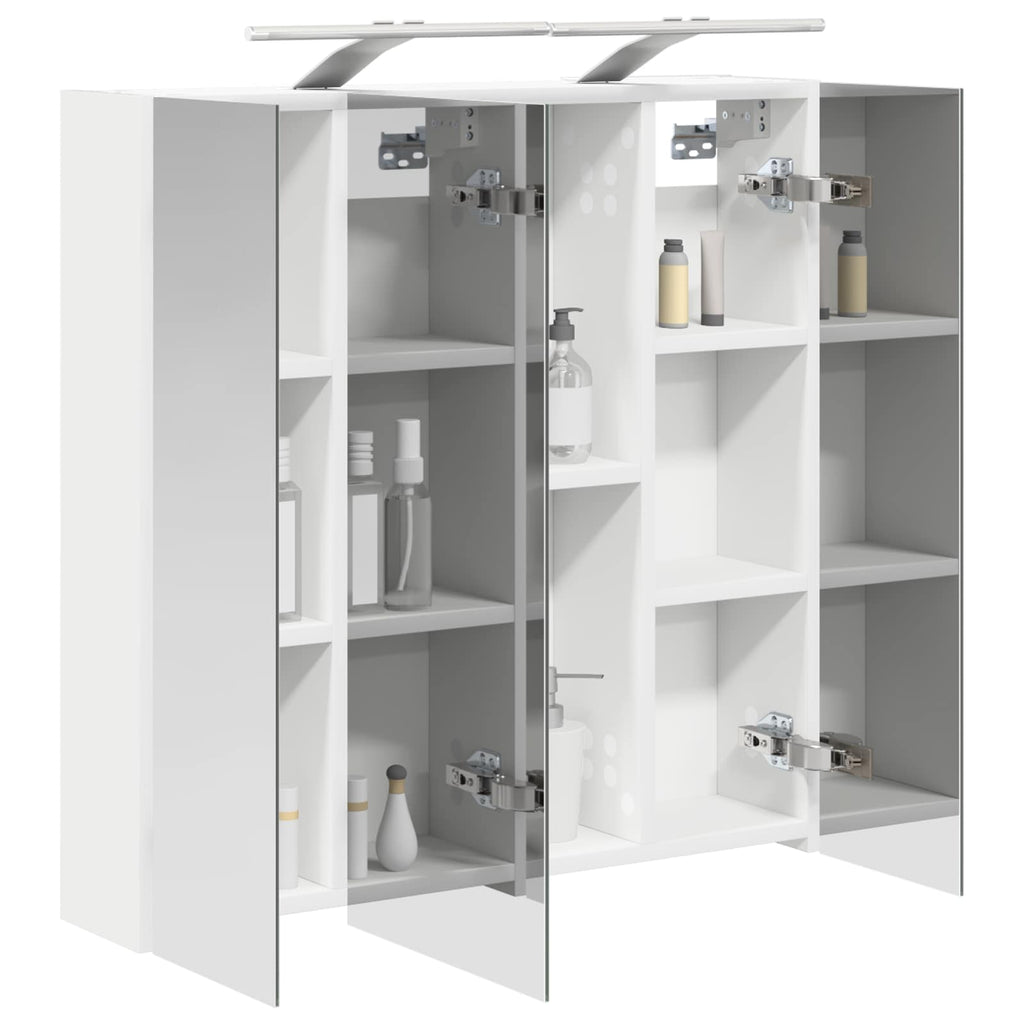 Badezimmerspiegelschrank Weiß 70 x 14,5 x 70 cm Holzwerkstoff