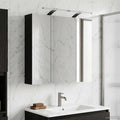 Badezimmerspiegelschrank Schwarz Eichen-Optik 70 x 14,5 x 70 cm