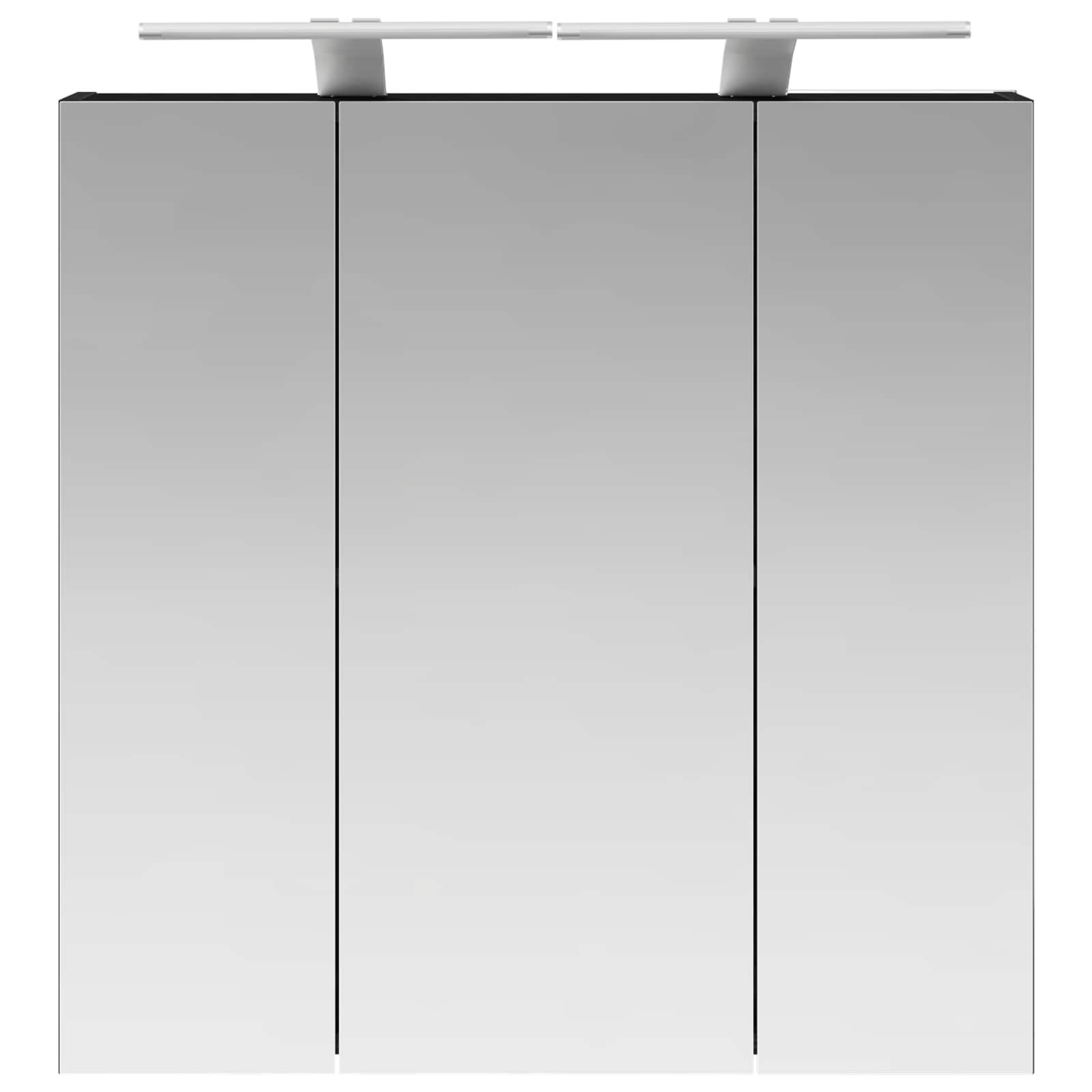 Badezimmerspiegelschrank Schwarz Eichen-Optik 70 x 14,5 x 70 cm