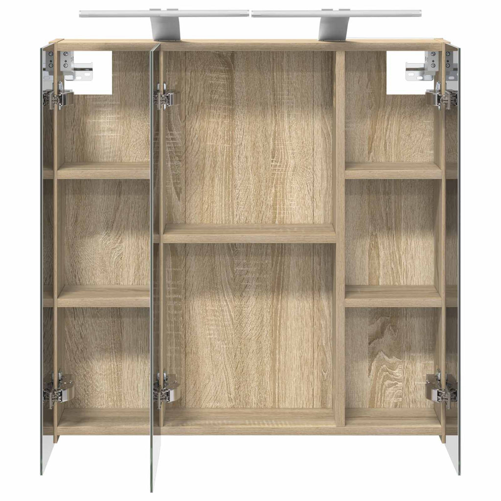 Badezimmerspiegelschrank Sonoma-Eiche 70 x 14,5 x 70 cm