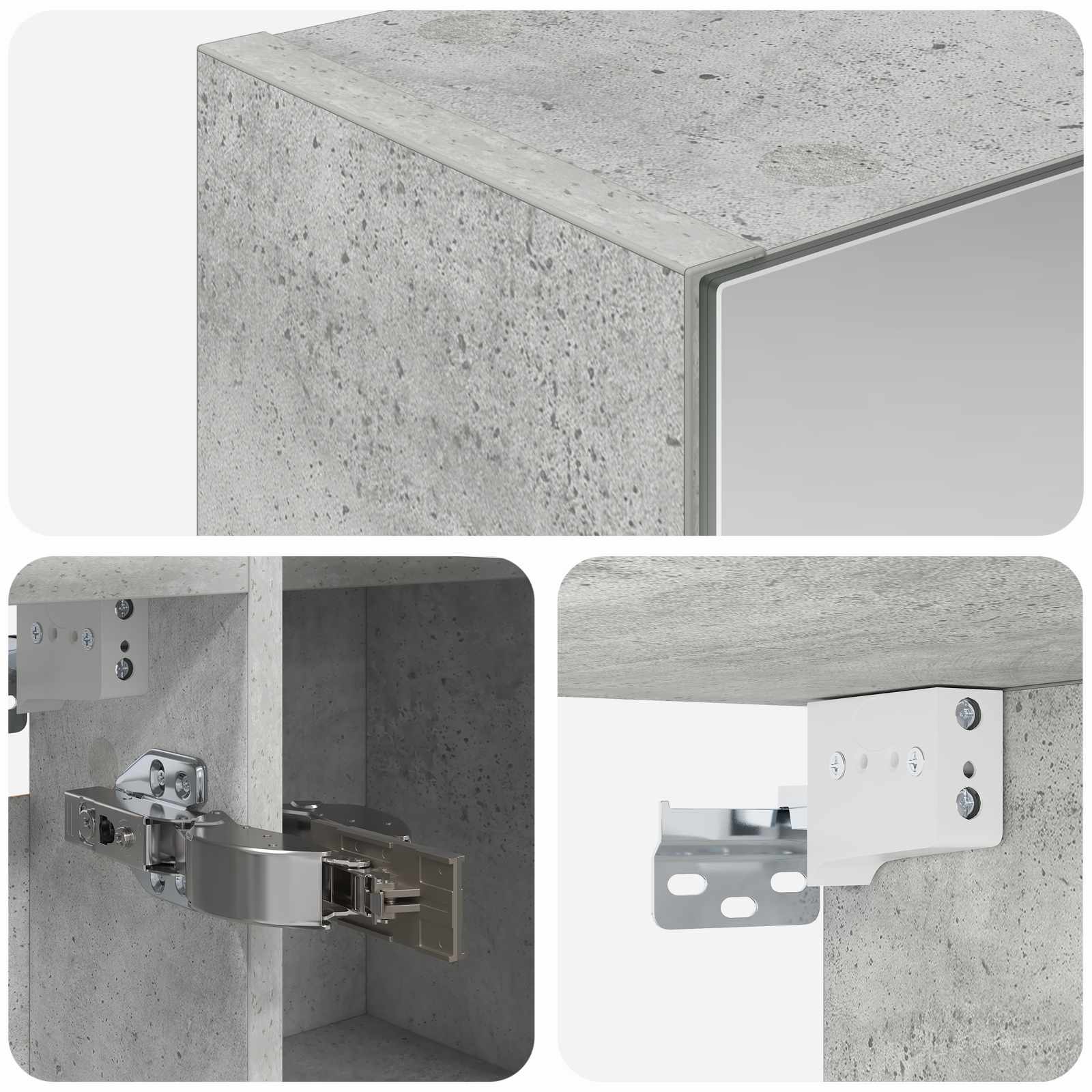 Badezimmerspiegelschrank Beton Grau 70 x 14,5 x 70 cm