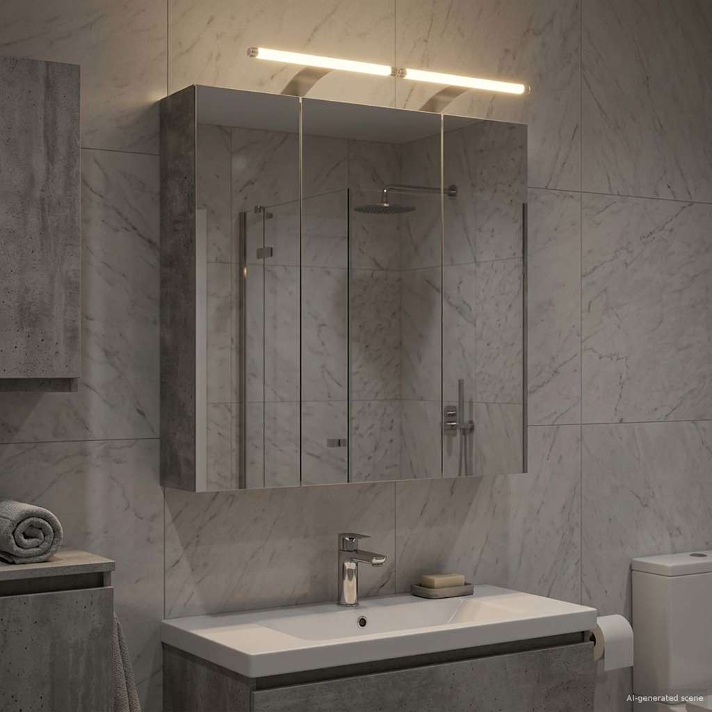 Badezimmerspiegelschrank Beton Grau 70 x 14,5 x 70 cm