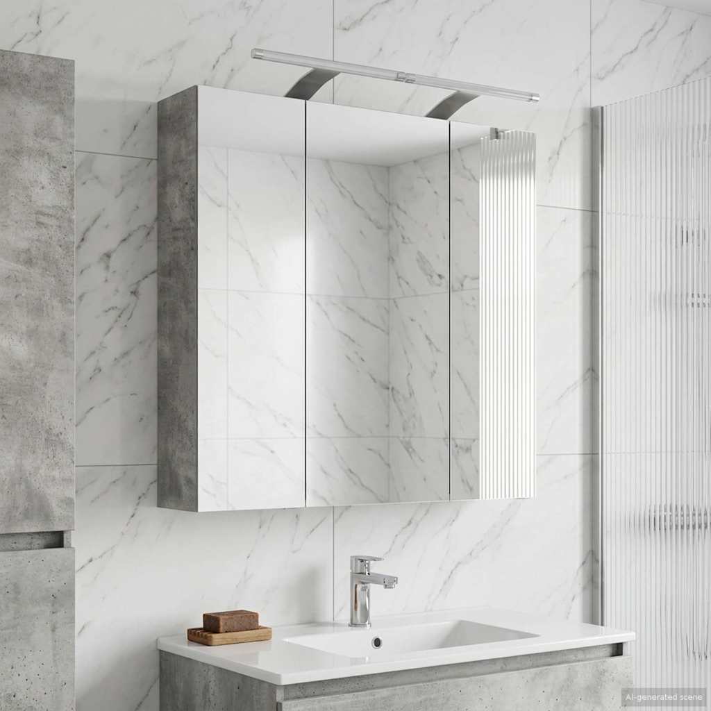 Badezimmerspiegelschrank Beton Grau 70 x 14,5 x 70 cm
