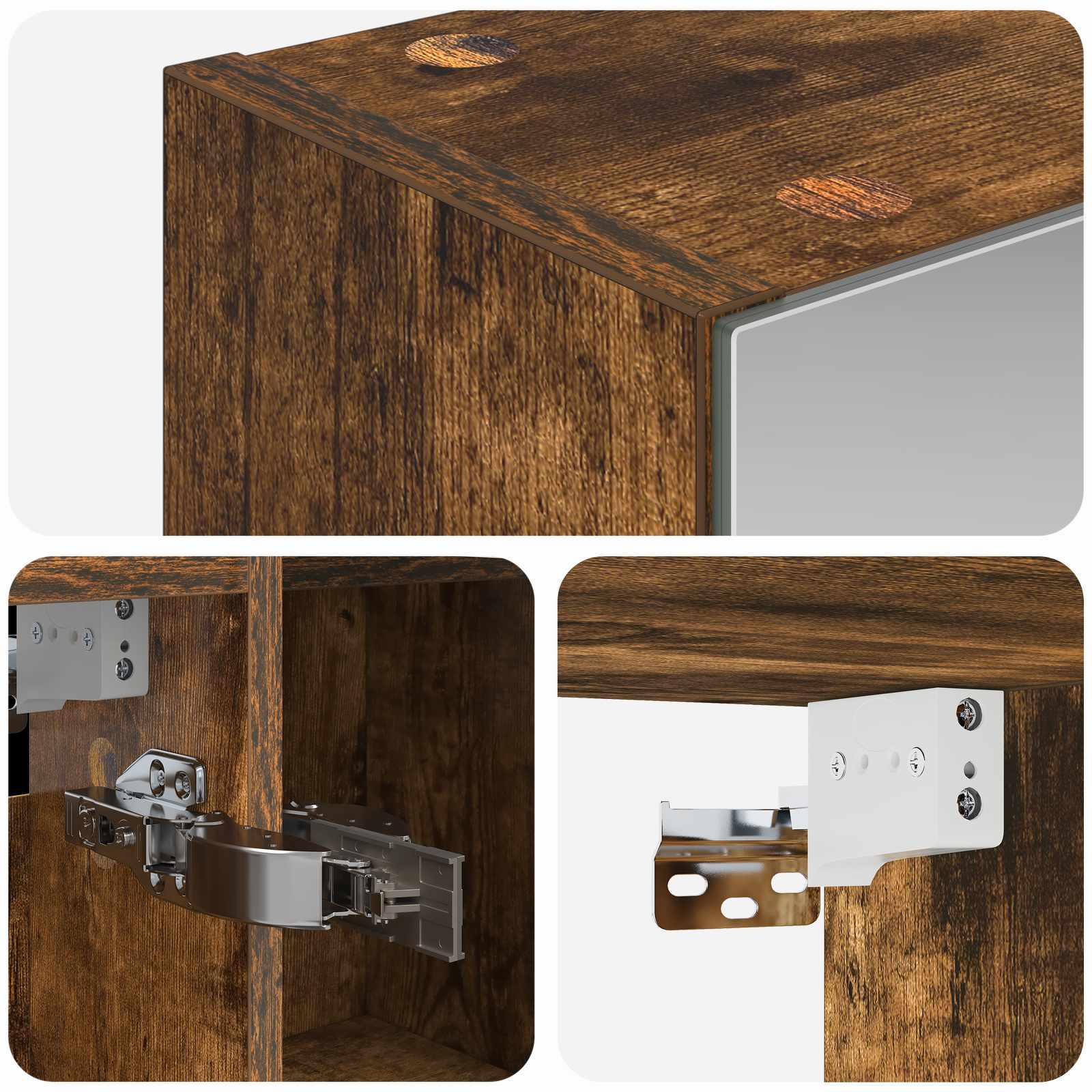 Badezimmerspiegelschrank Geräucherte Eiche 70 x 14,5 x 70 cm