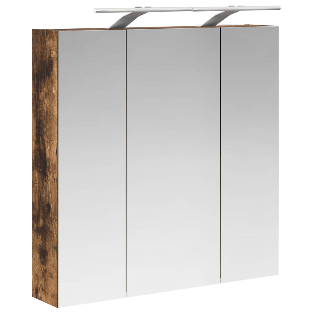 Badezimmerspiegelschrank Geräucherte Eiche 70 x 14,5 x 70 cm