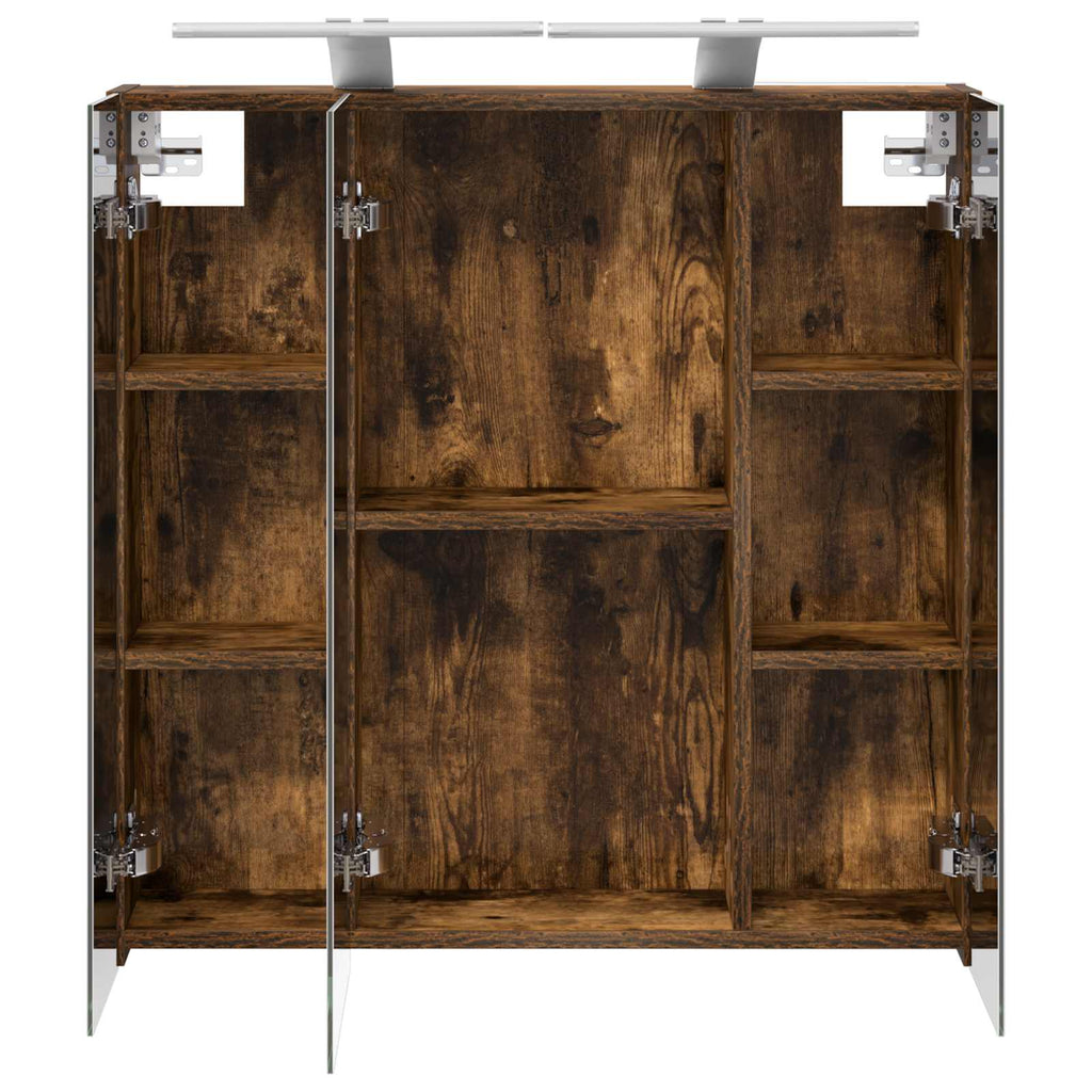 Badezimmerspiegelschrank Geräucherte Eiche 70 x 14,5 x 70 cm