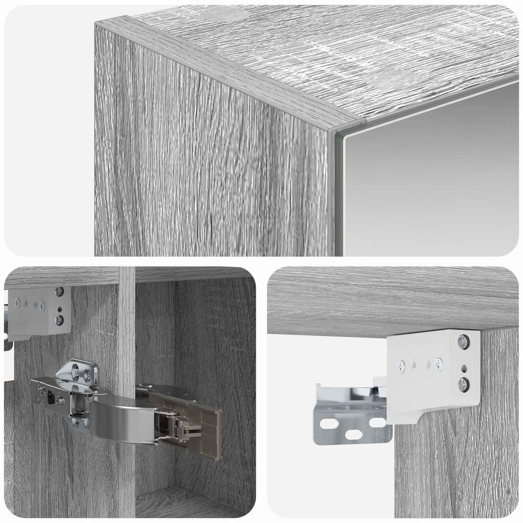Badezimmerspiegelschrank Graues Sonoma 70 x 14,5 x 70 cm