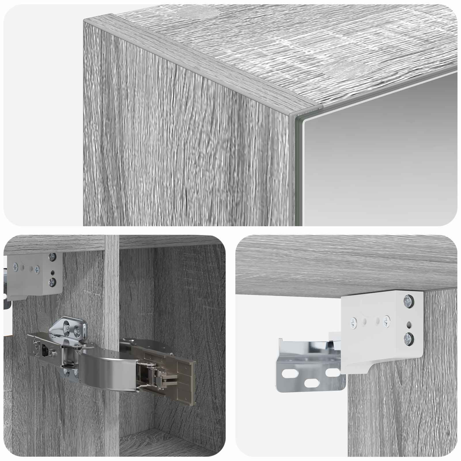 Badezimmerspiegelschrank Graues Sonoma 70 x 14,5 x 70 cm