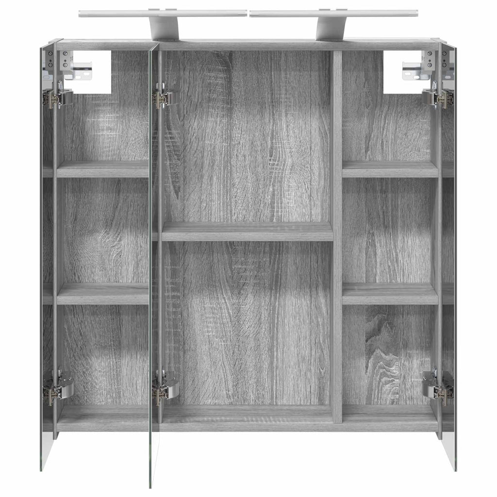 Badezimmerspiegelschrank Graues Sonoma 70 x 14,5 x 70 cm