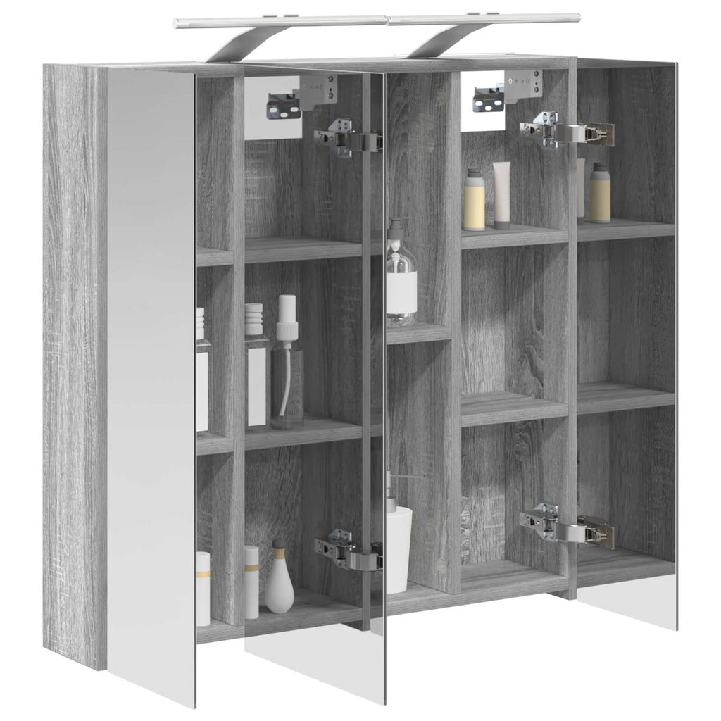 Badezimmerspiegelschrank Graues Sonoma 70 x 14,5 x 70 cm