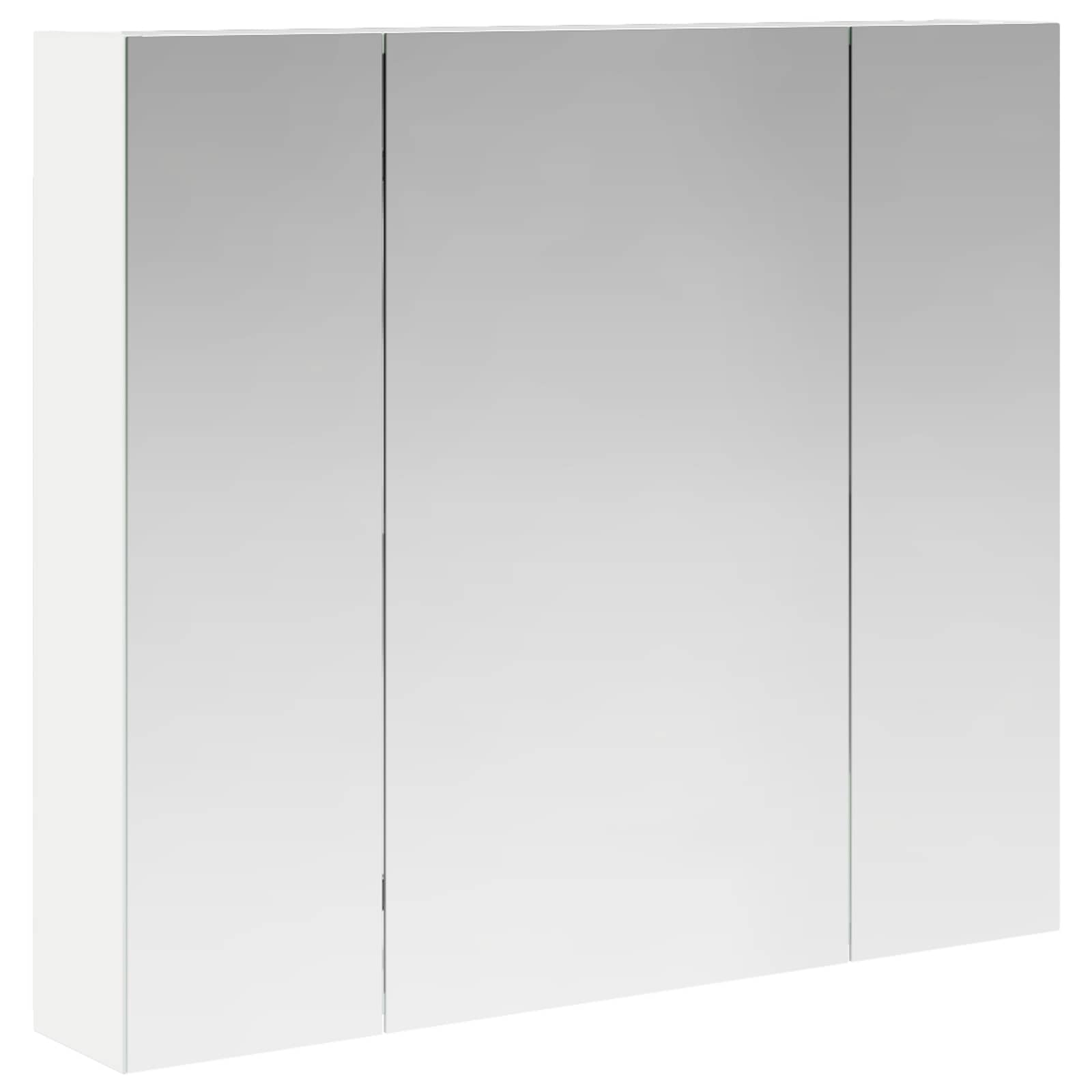 Badezimmerspiegelschrank Weiß 80 x 14,5 x 70 cm Holzwerkstoff