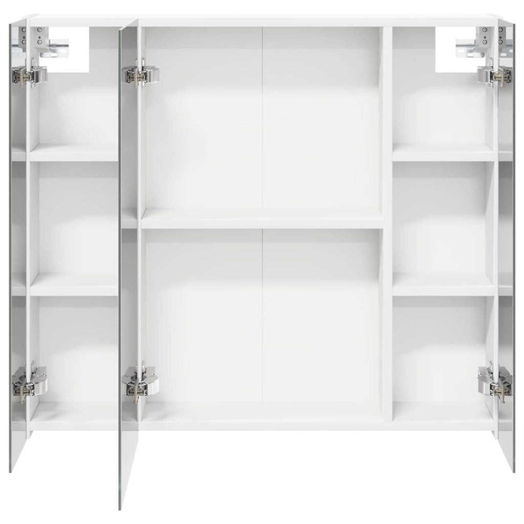 Badezimmerspiegelschrank Weiß 80 x 14,5 x 70 cm Holzwerkstoff