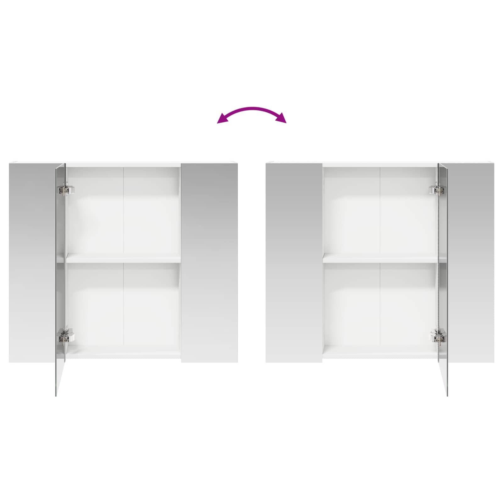 Badezimmerspiegelschrank Weiß 80 x 14,5 x 70 cm Holzwerkstoff