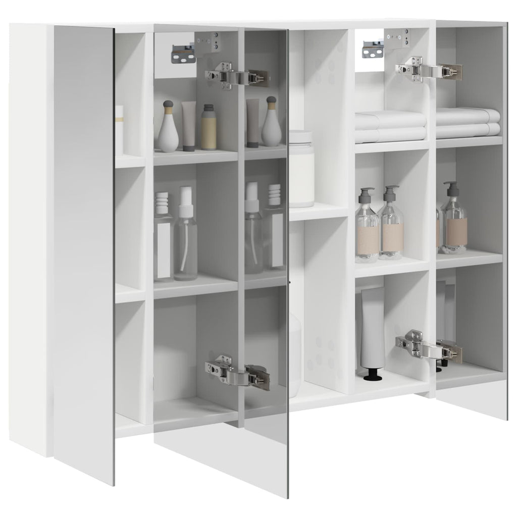 Badezimmerspiegelschrank Weiß 80 x 14,5 x 70 cm Holzwerkstoff
