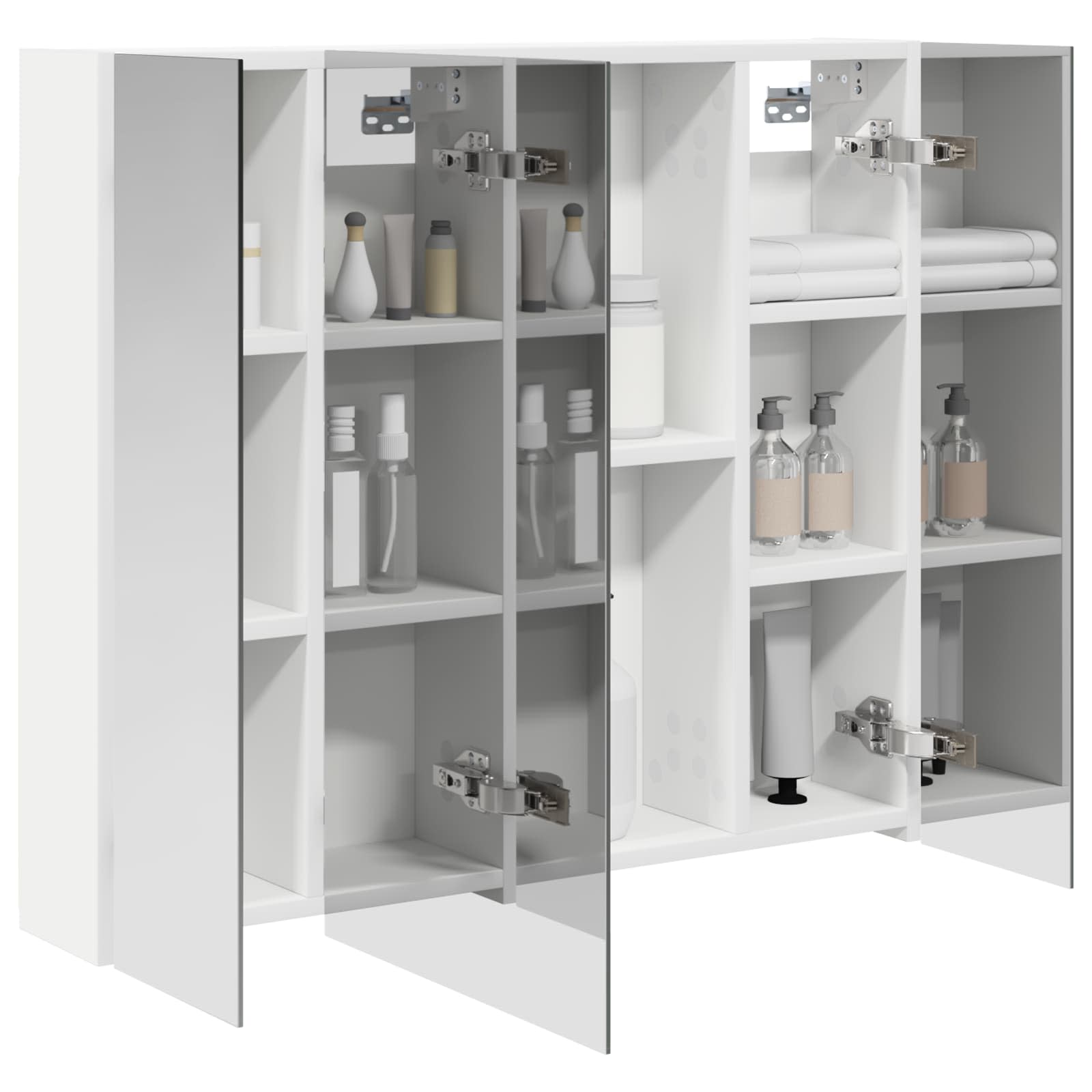 Badezimmerspiegelschrank Weiß 80 x 14,5 x 70 cm Holzwerkstoff