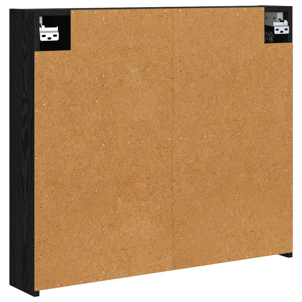 Badezimmerspiegelschrank Schwarz Eichen-Optik 80 x 14,5 x 70 cm