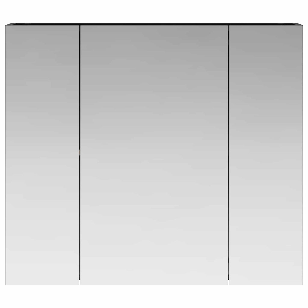 Badezimmerspiegelschrank Schwarz Eichen-Optik 80 x 14,5 x 70 cm