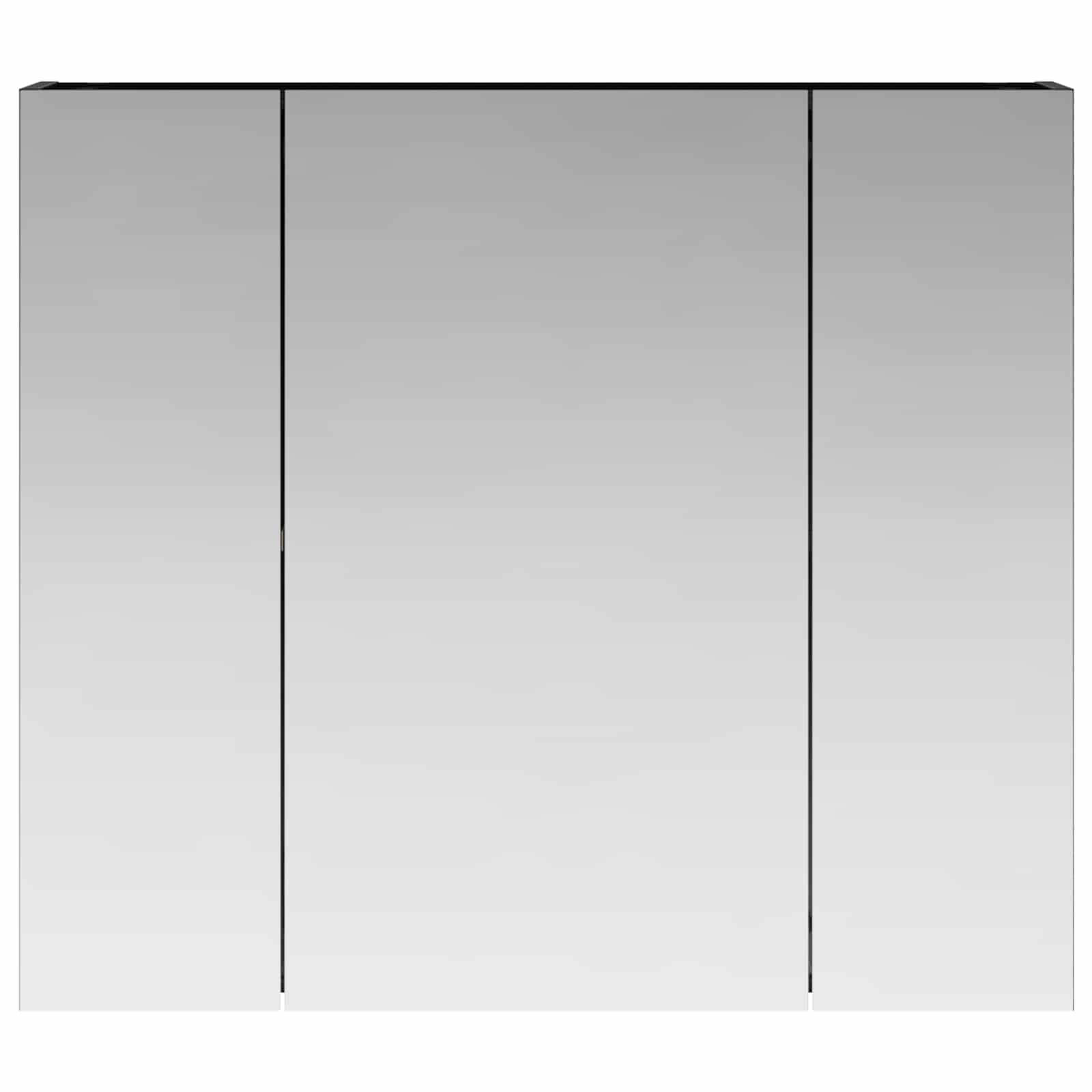 Badezimmerspiegelschrank Schwarz Eichen-Optik 80 x 14,5 x 70 cm