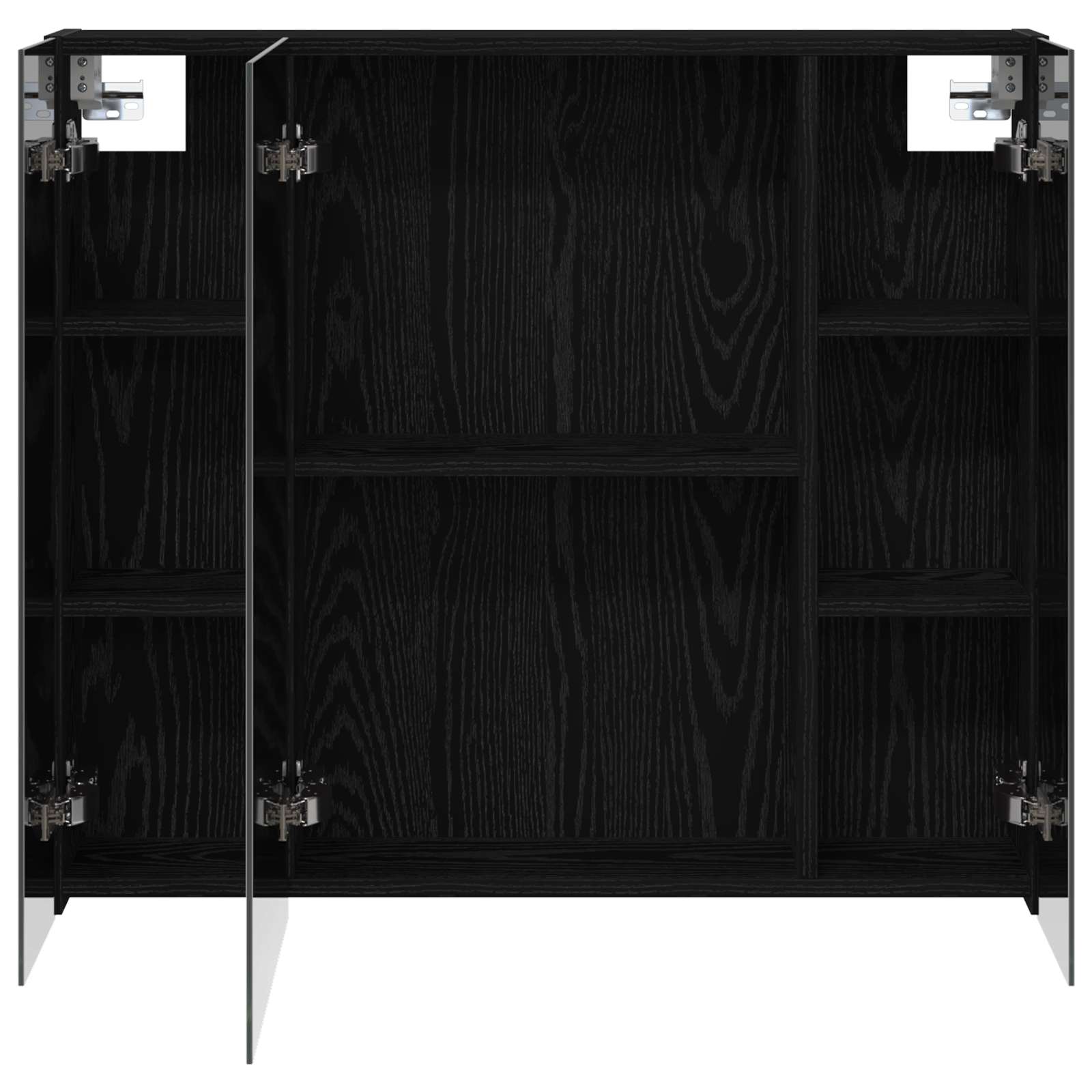Badezimmerspiegelschrank Schwarz Eichen-Optik 80 x 14,5 x 70 cm