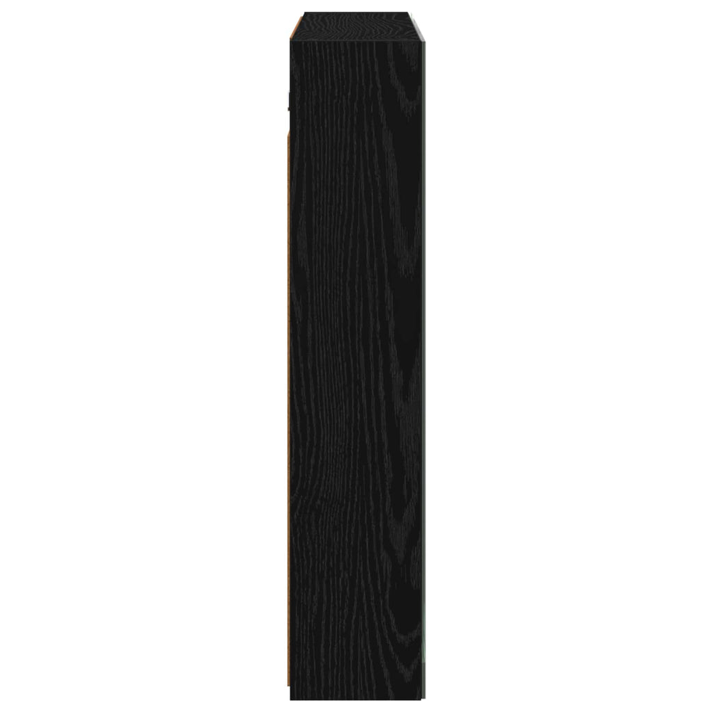 Badezimmerspiegelschrank Schwarz Eichen-Optik 80 x 14,5 x 70 cm