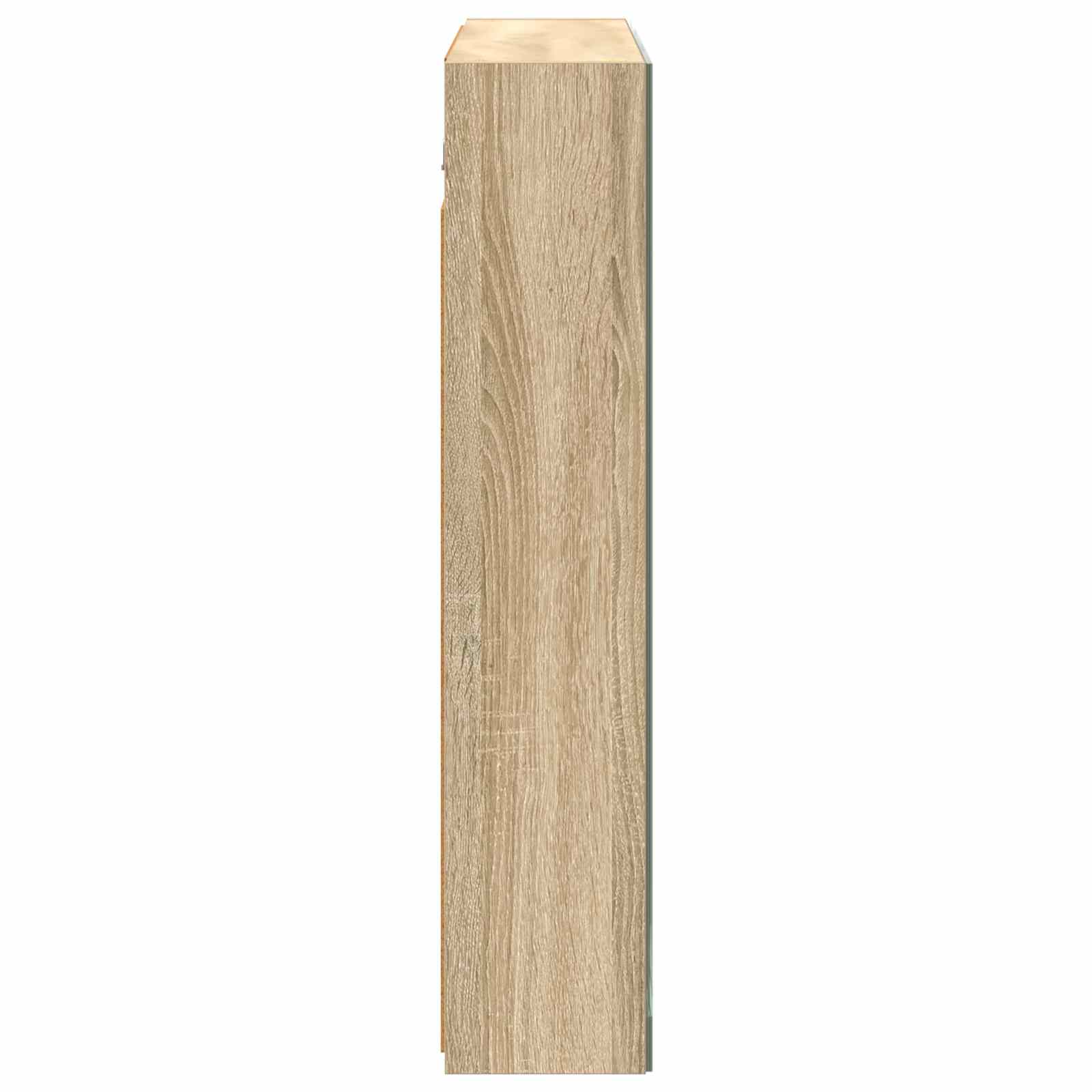 Badezimmerspiegelschrank mit Tür Sonoma-Eiche 80 x 14,5 x 70 cm