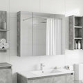 Badezimmerspiegelschrank mit Regal Beton Grau 80 x 14,5 x 70 cm