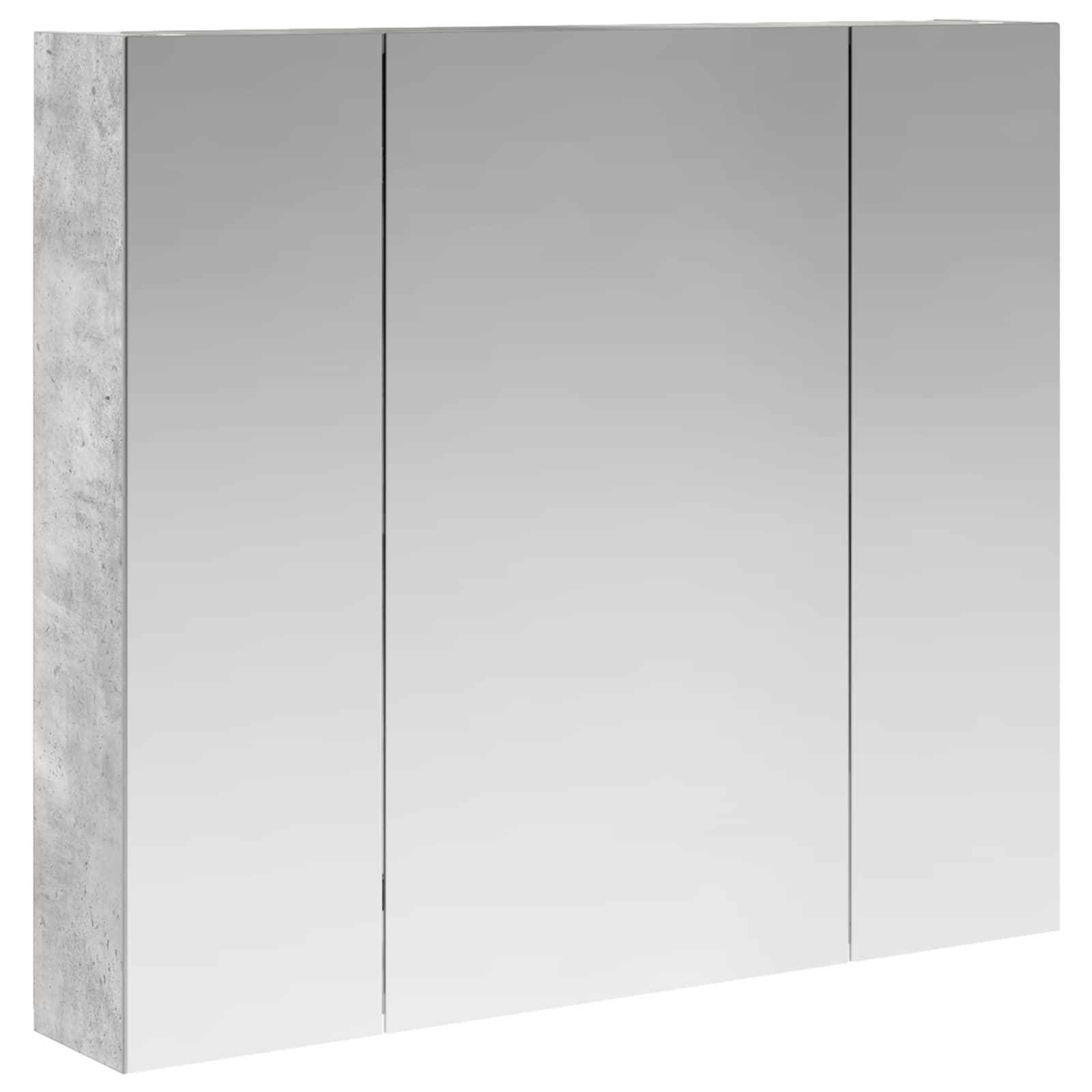 Badezimmerspiegelschrank mit Regal Beton Grau 80 x 14,5 x 70 cm