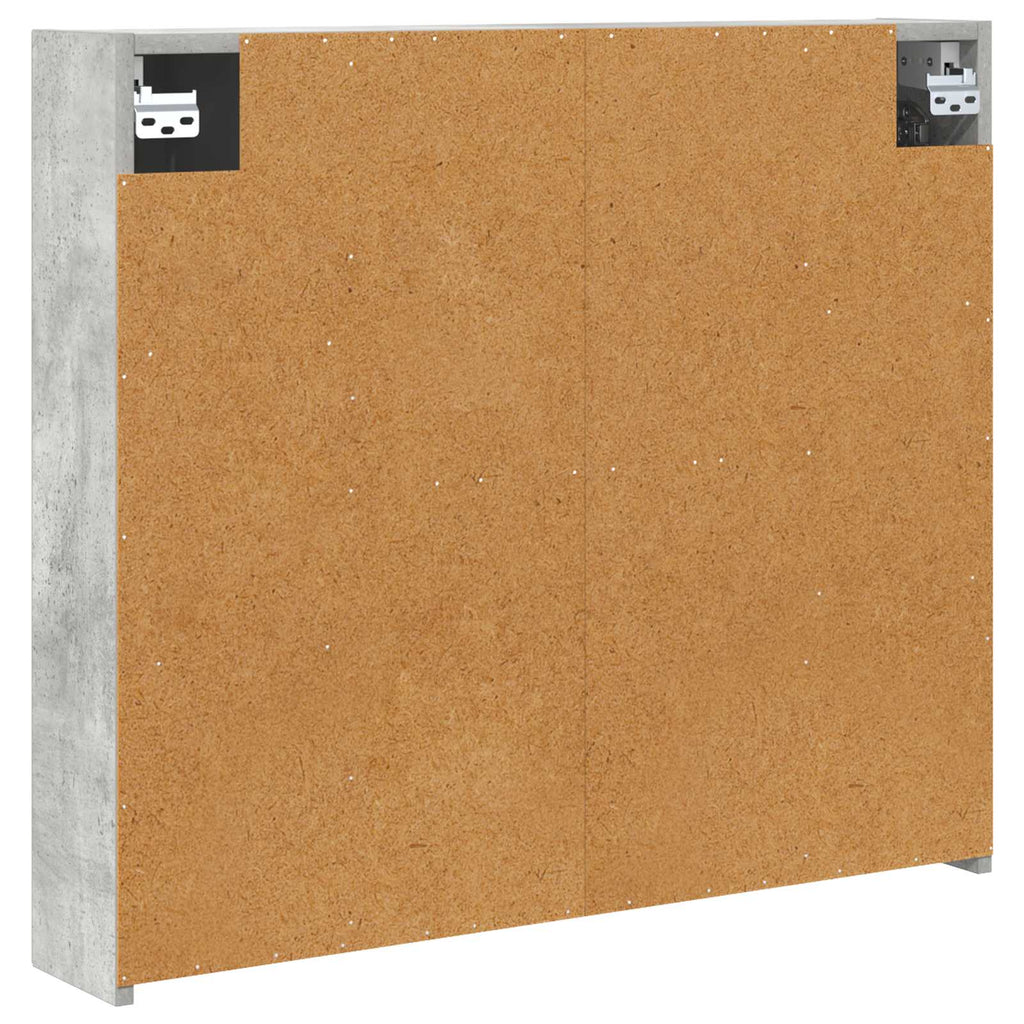 Badezimmerspiegelschrank mit Regal Beton Grau 80 x 14,5 x 70 cm