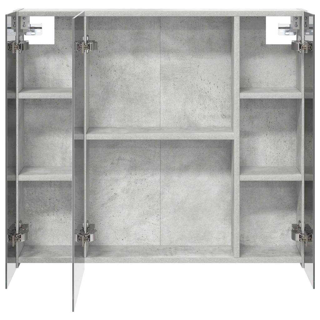 Badezimmerspiegelschrank mit Regal Beton Grau 80 x 14,5 x 70 cm