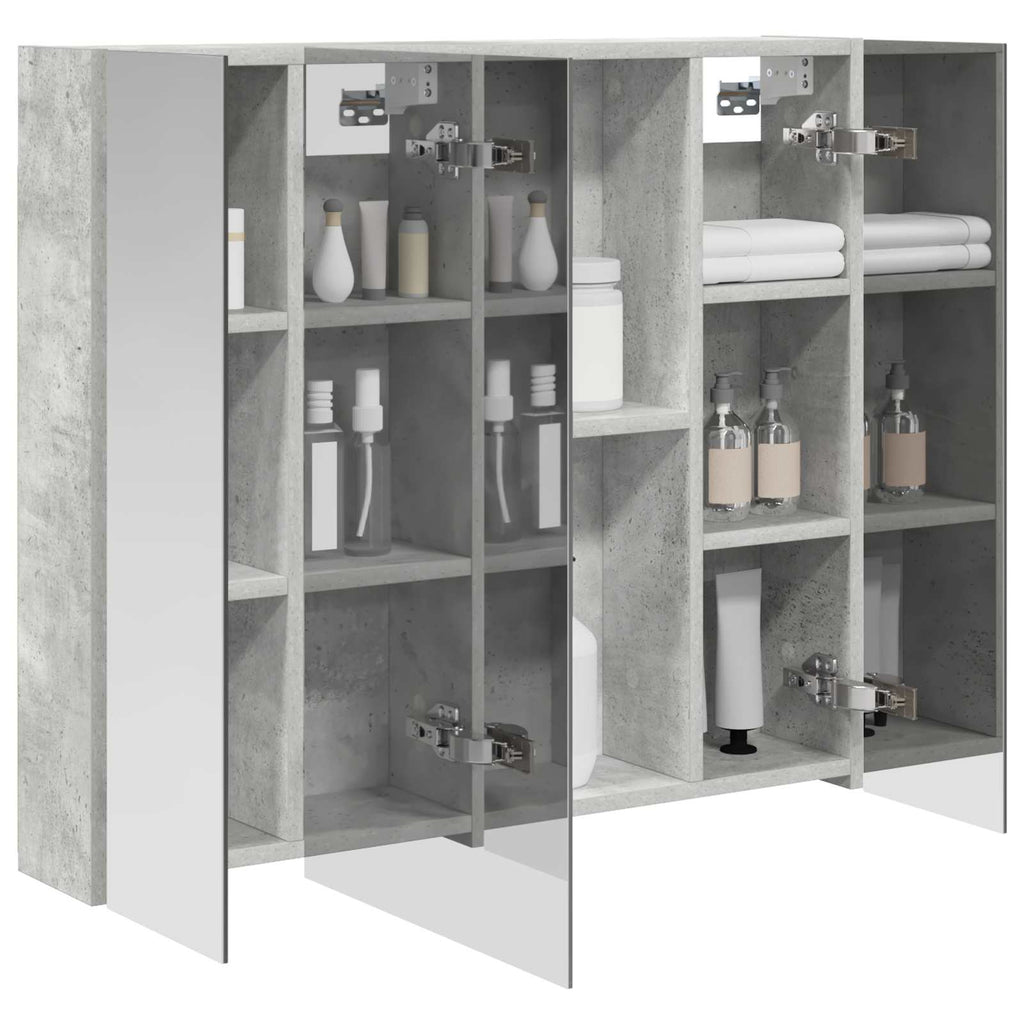 Badezimmerspiegelschrank mit Regal Beton Grau 80 x 14,5 x 70 cm