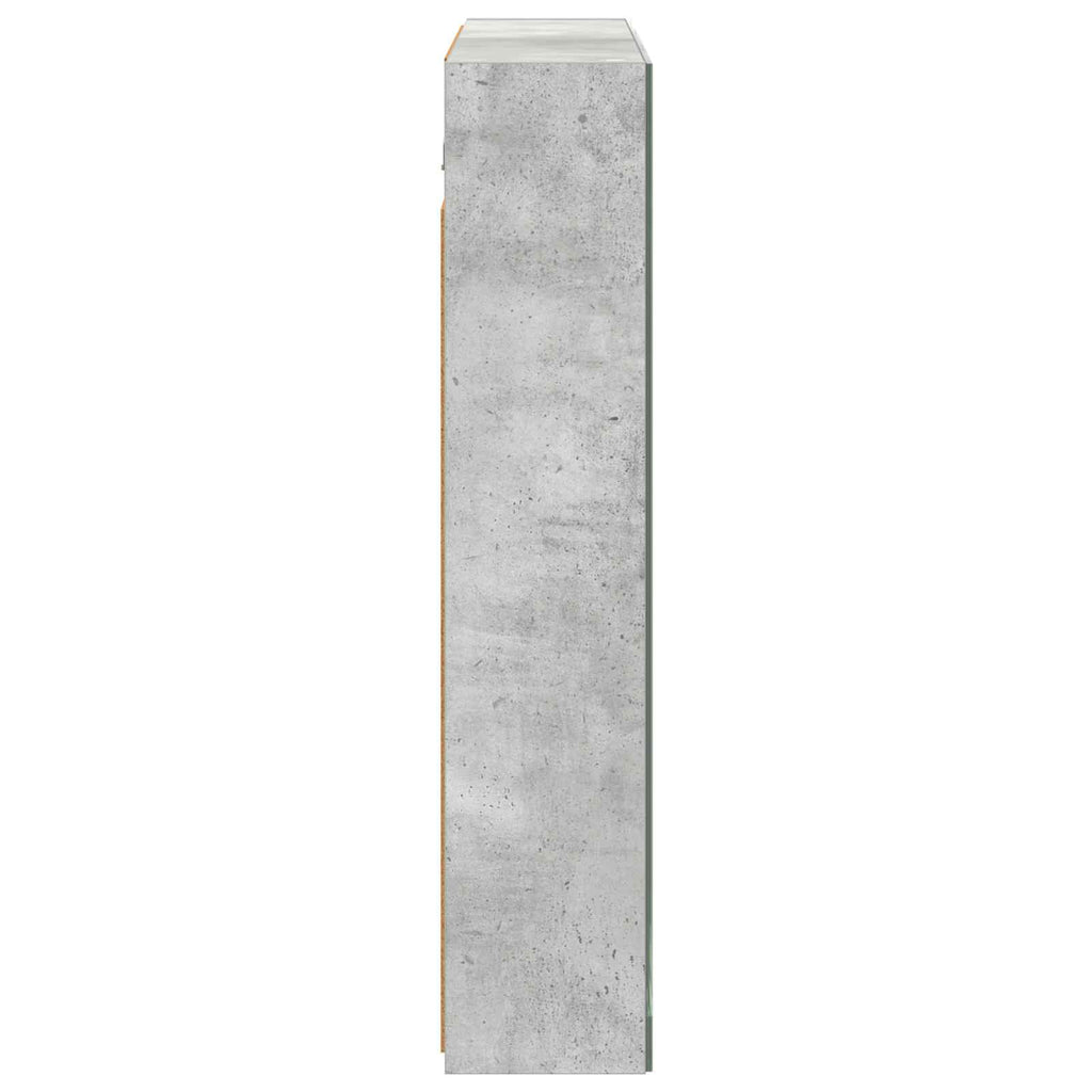 Badezimmerspiegelschrank mit Regal Beton Grau 80 x 14,5 x 70 cm