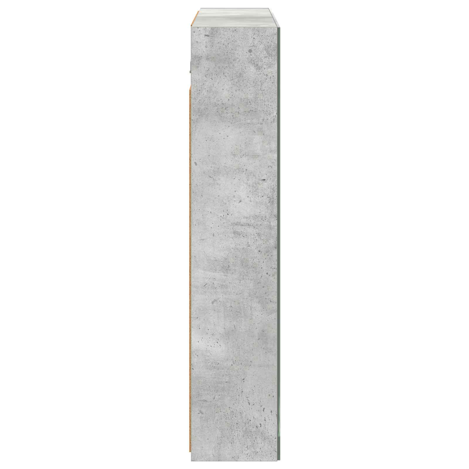 Badezimmerspiegelschrank mit Regal Beton Grau 80 x 14,5 x 70 cm