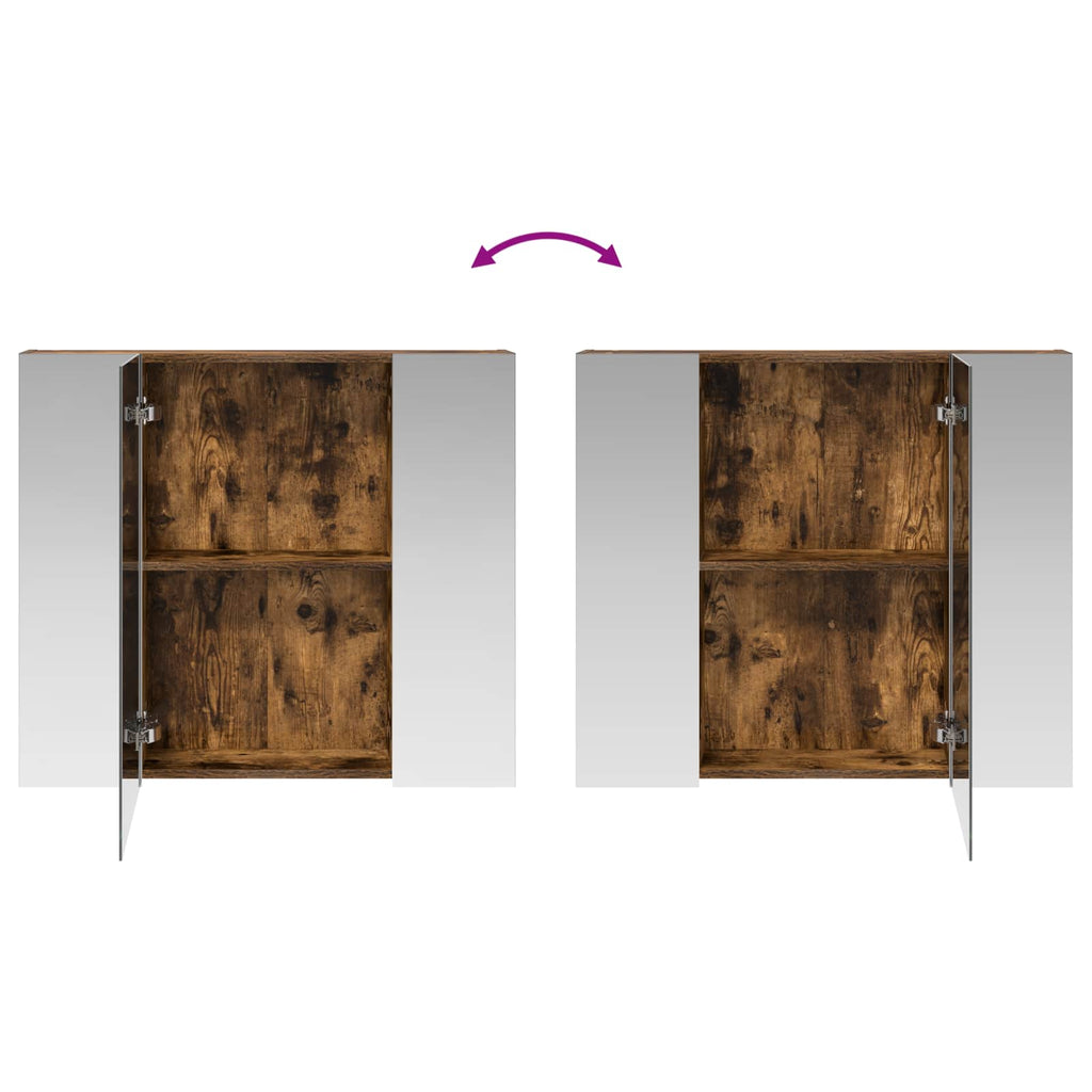 Badezimmerspiegelschrank Geräucherte Eiche 80 x 14,5 x 70 cm