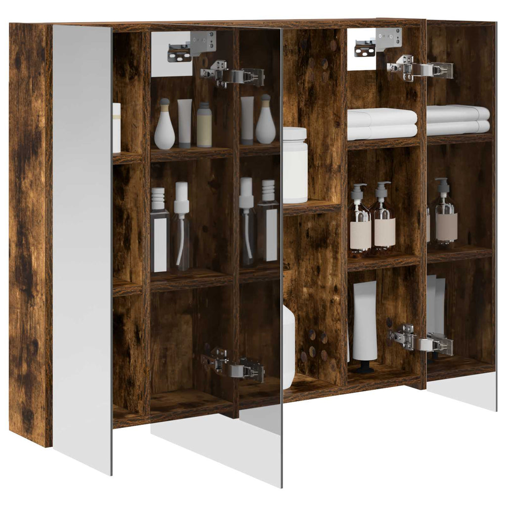 Badezimmerspiegelschrank Geräucherte Eiche 80 x 14,5 x 70 cm