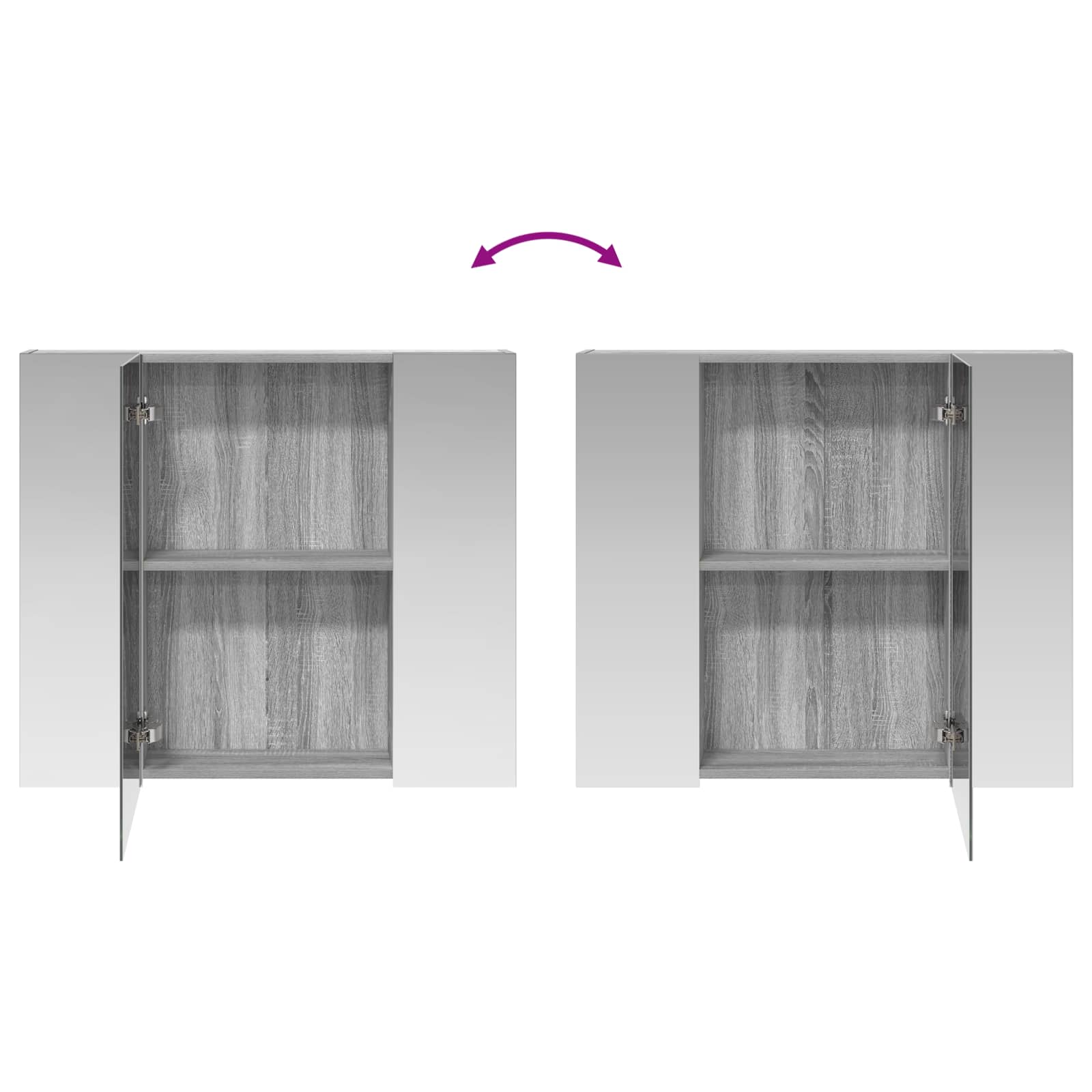 Badezimmerspiegelschrank Graues Sonoma 80 x 14,5 x 70 cm