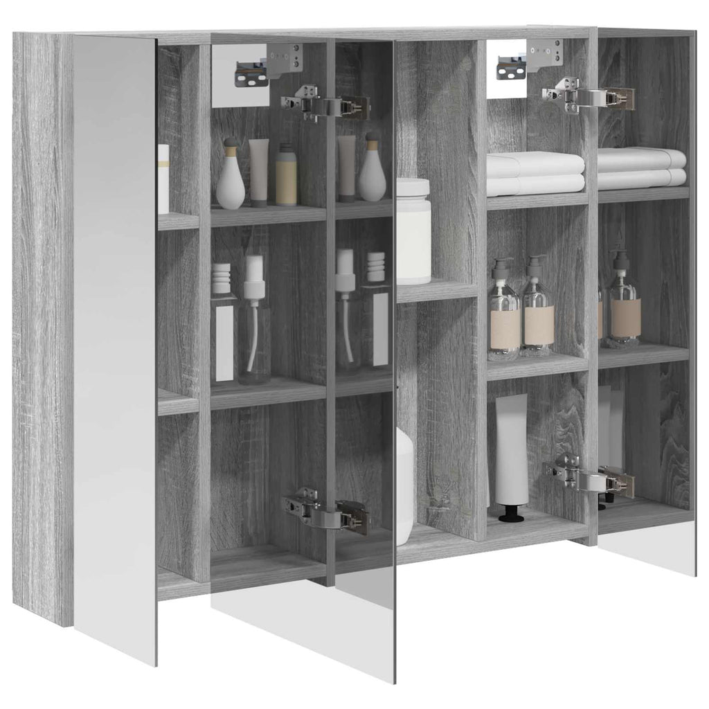 Badezimmerspiegelschrank Graues Sonoma 80 x 14,5 x 70 cm