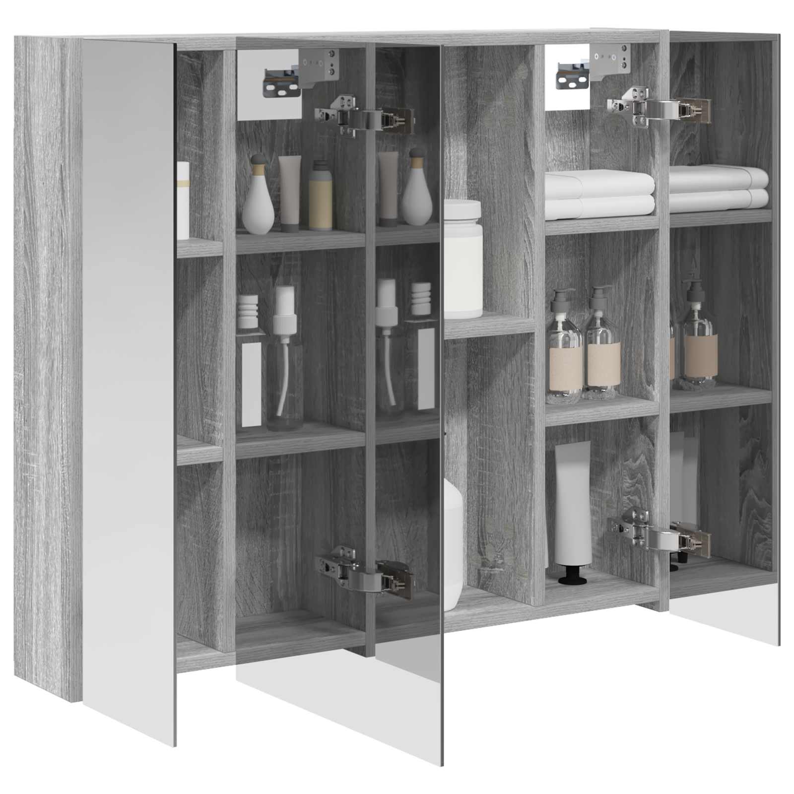 Badezimmerspiegelschrank Graues Sonoma 80 x 14,5 x 70 cm