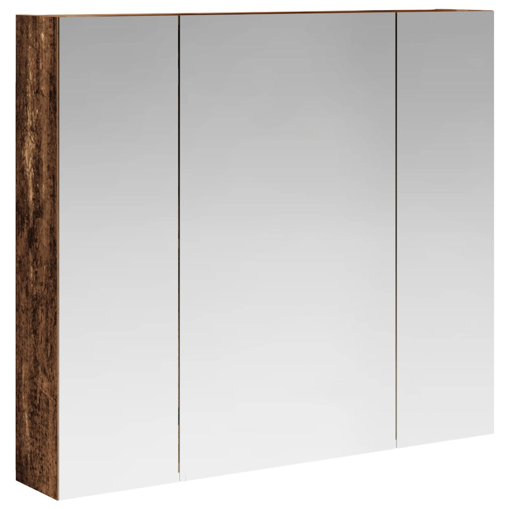 Badezimmerspiegelschrank mit Regal Altholz 80 x 14,5 x 70 cm