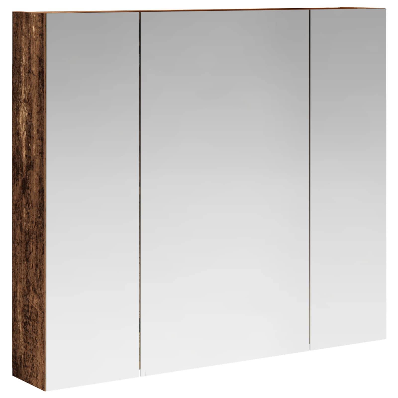 Badezimmerspiegelschrank mit Regal Altholz 80 x 14,5 x 70 cm
