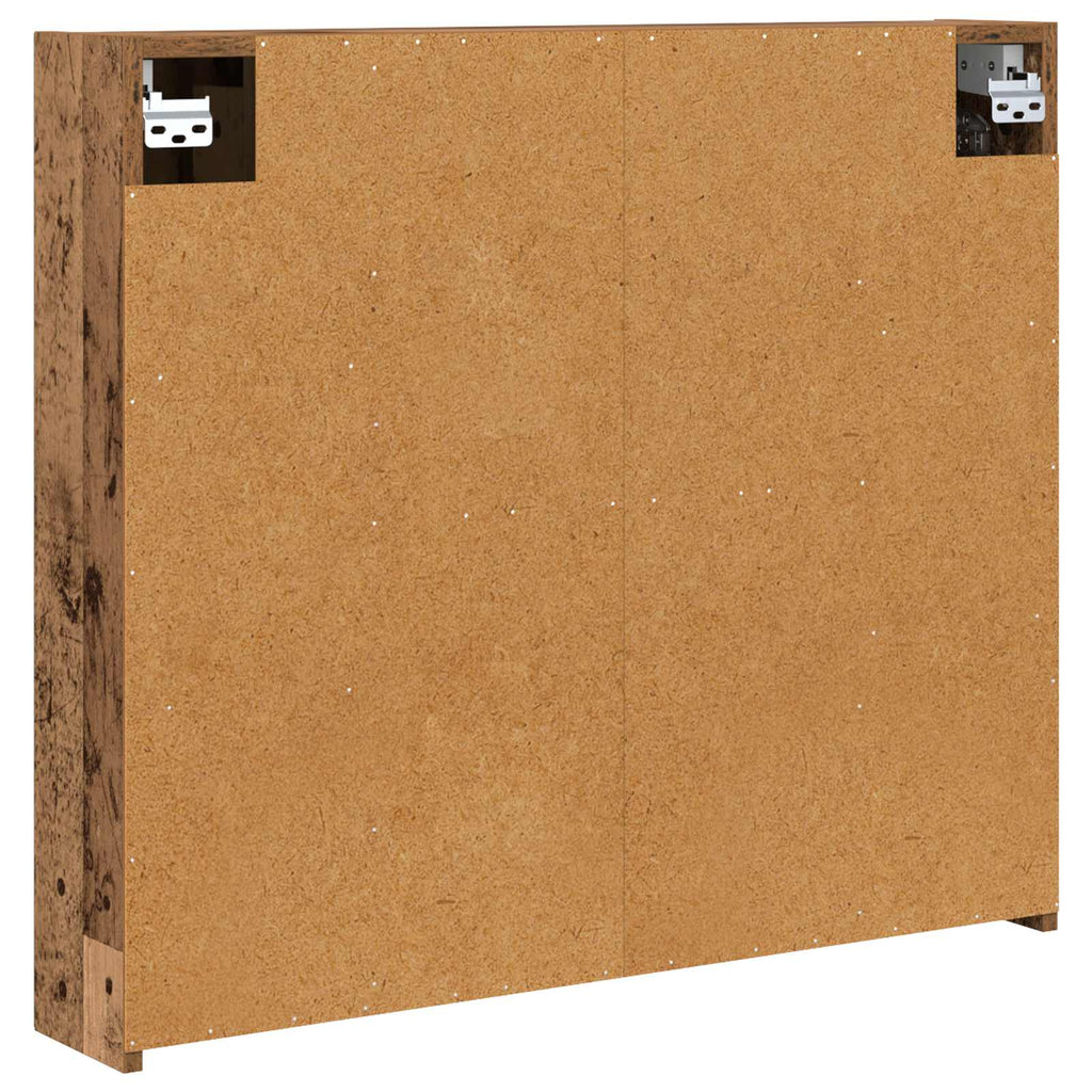Badezimmerspiegelschrank mit Regal Altholz 80 x 14,5 x 70 cm