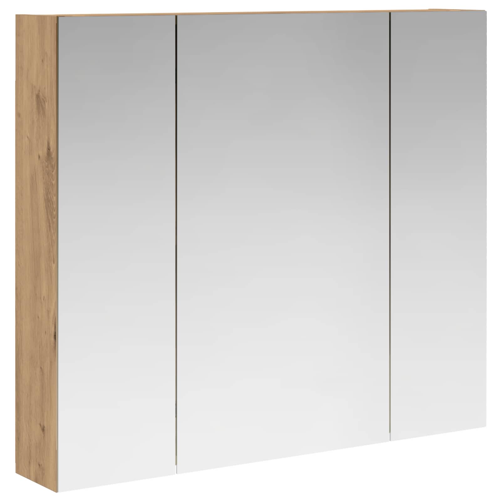 Badezimmerspiegelschrank Kunsthandwerk Eiche 80 x 14,5 x 70 cm