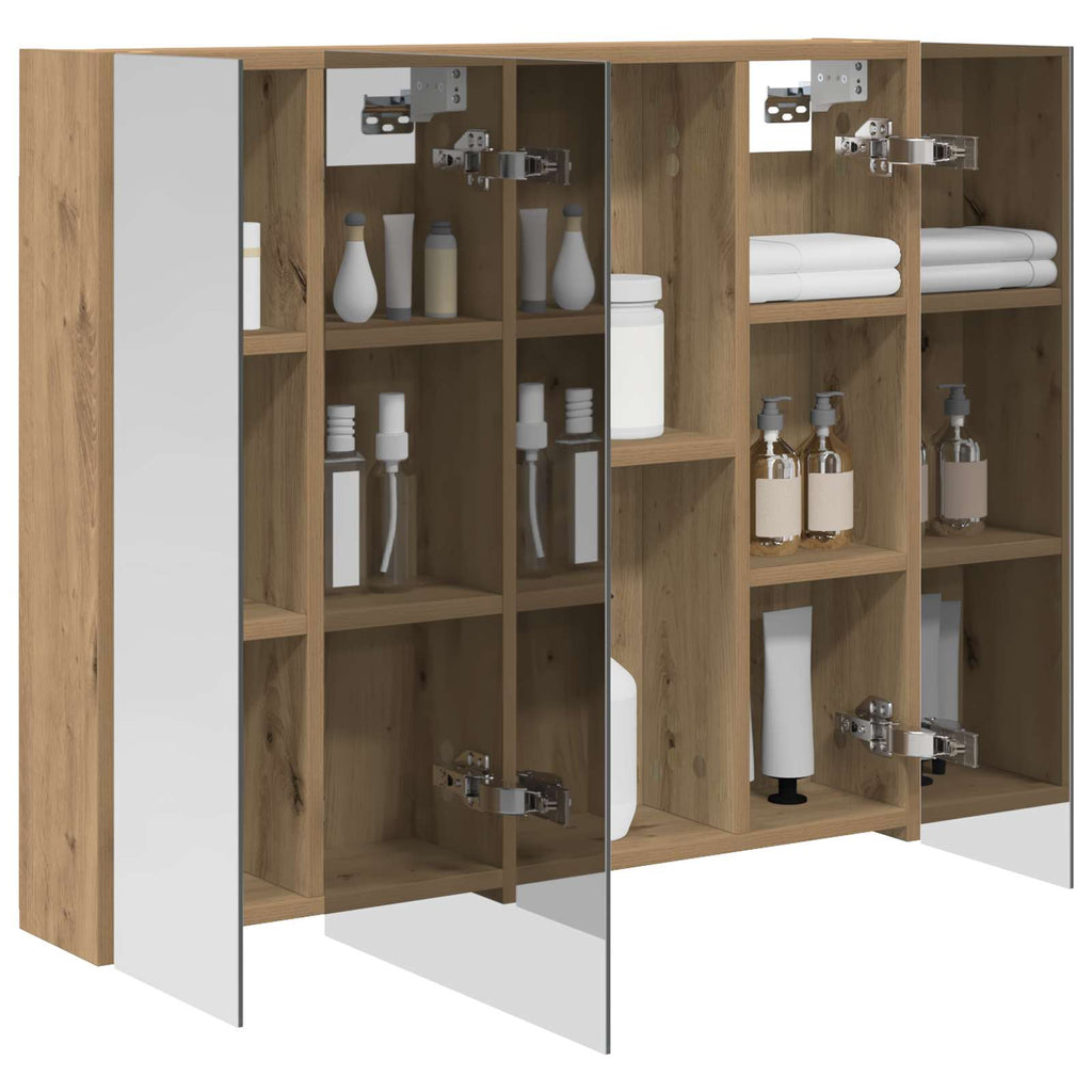 Badezimmerspiegelschrank Kunsthandwerk Eiche 80 x 14,5 x 70 cm
