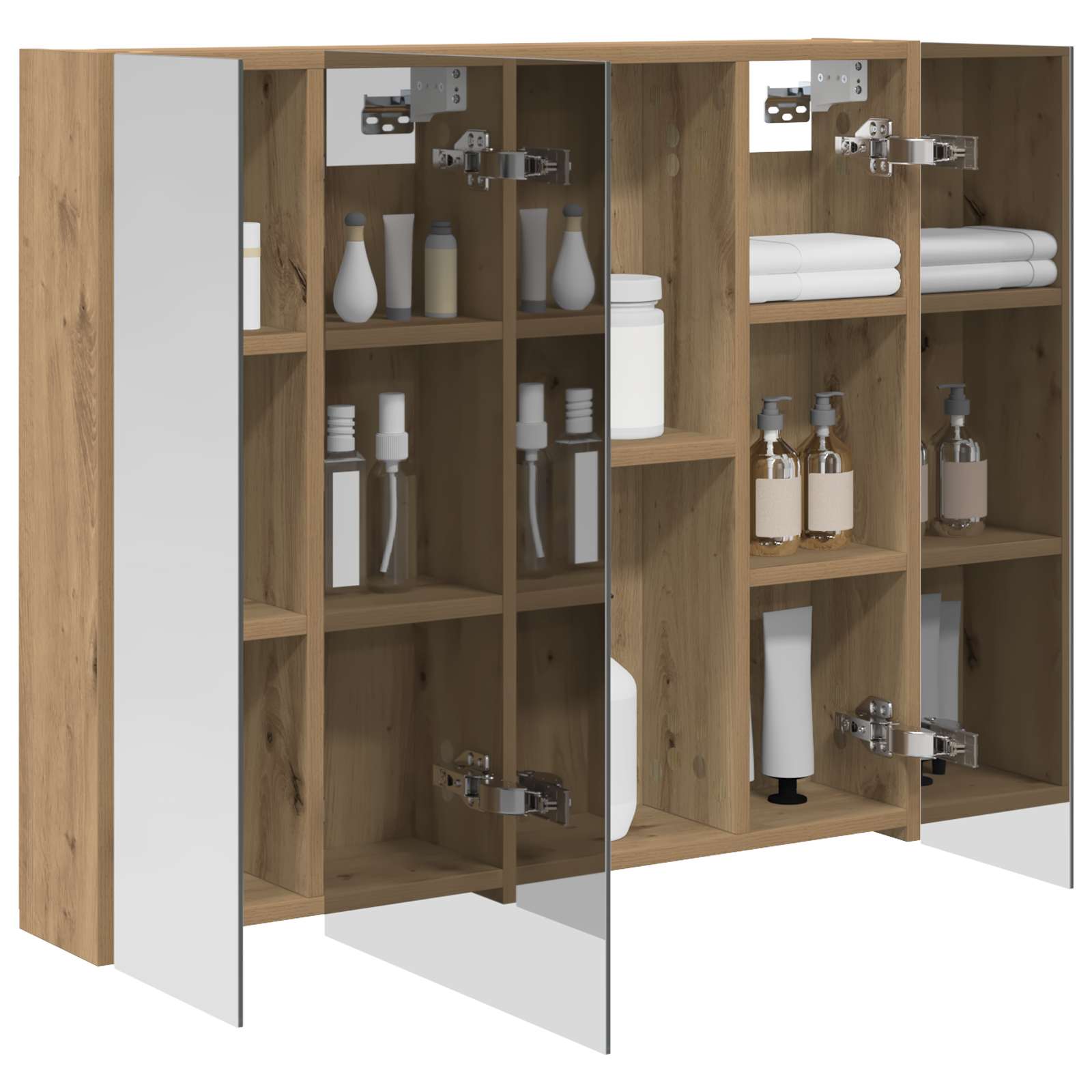 Badezimmerspiegelschrank Kunsthandwerk Eiche 80 x 14,5 x 70 cm