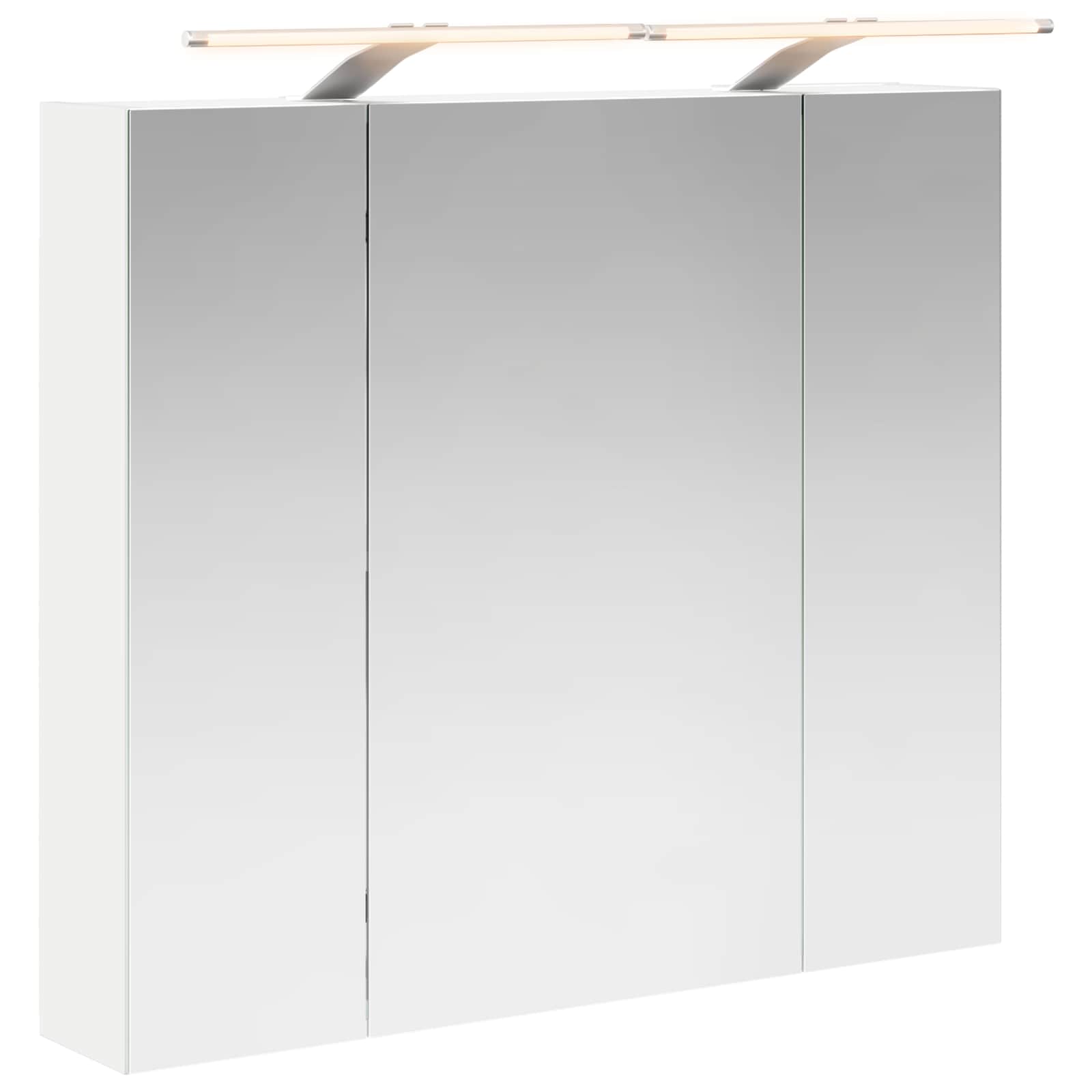 Badezimmerspiegelschrank Weiß 80 x 14,5 x 70 cm Holzwerkstoff