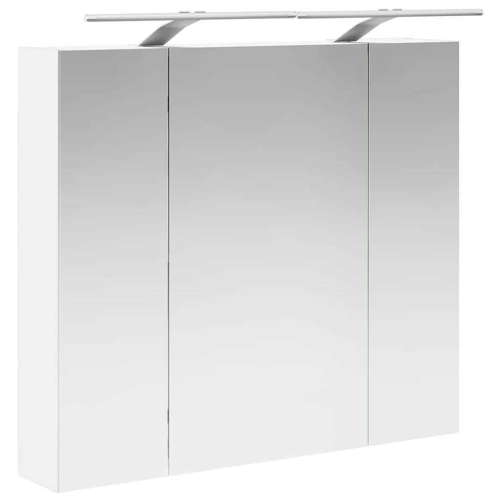 Badezimmerspiegelschrank Weiß 80 x 14,5 x 70 cm Holzwerkstoff