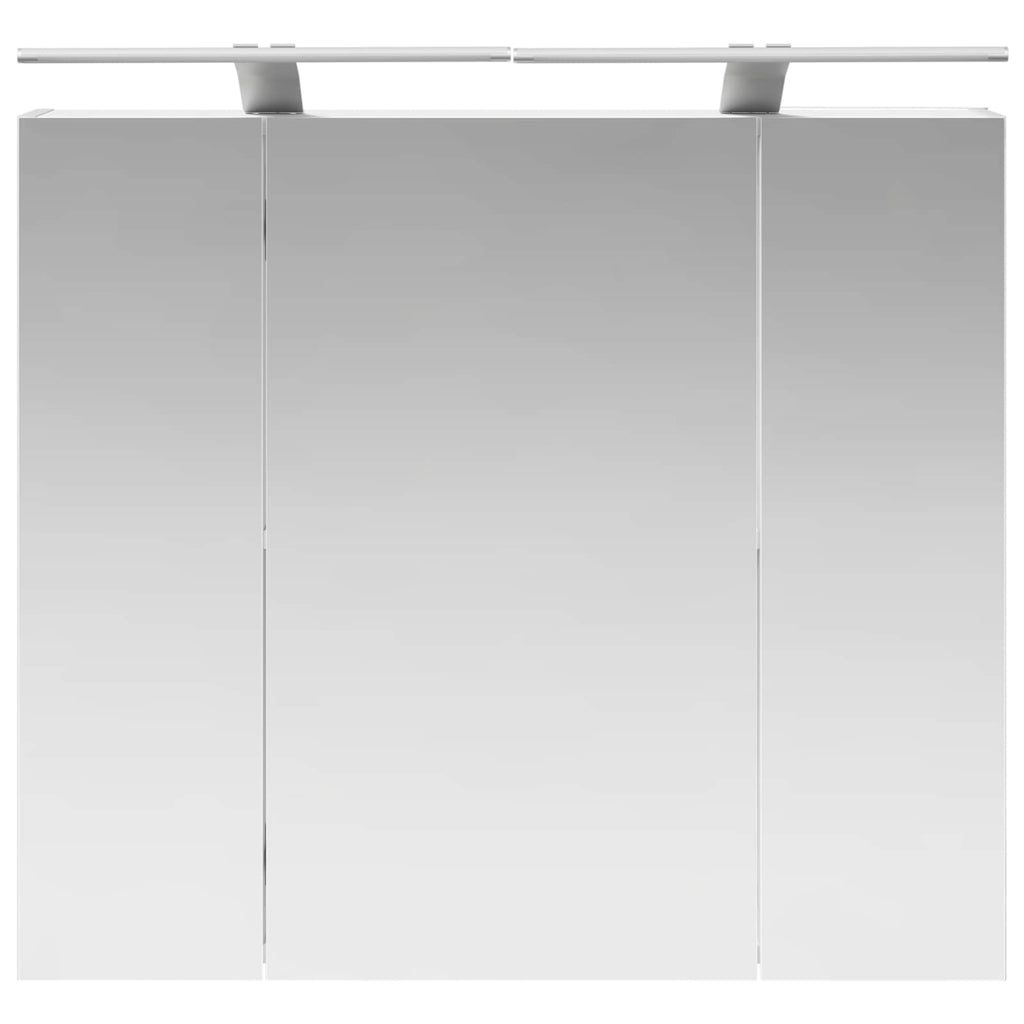Badezimmerspiegelschrank Weiß 80 x 14,5 x 70 cm Holzwerkstoff